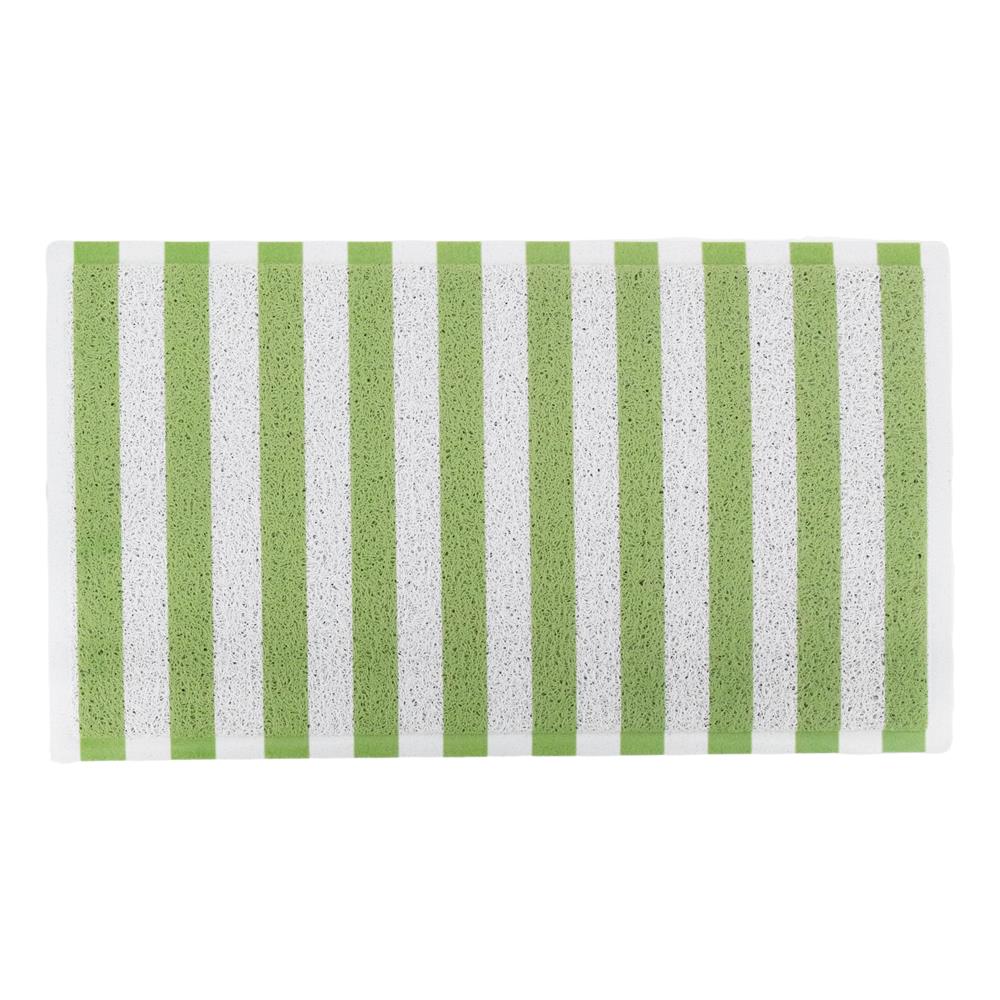 Green Striped Doormat 70 X 40cm Artsy Mats