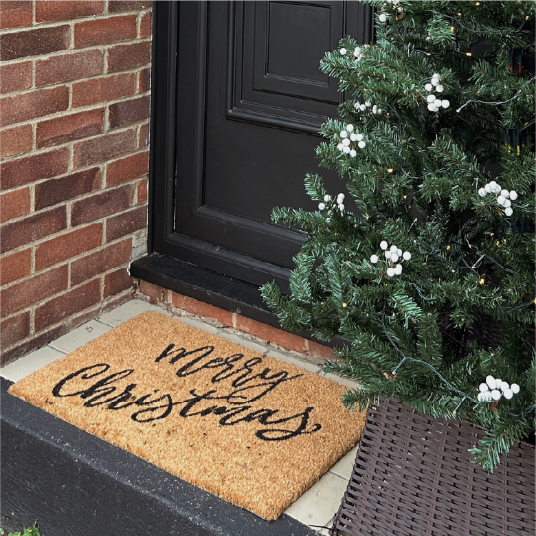 Scribbly Merry Christmas Doormat - 75 x 45cm