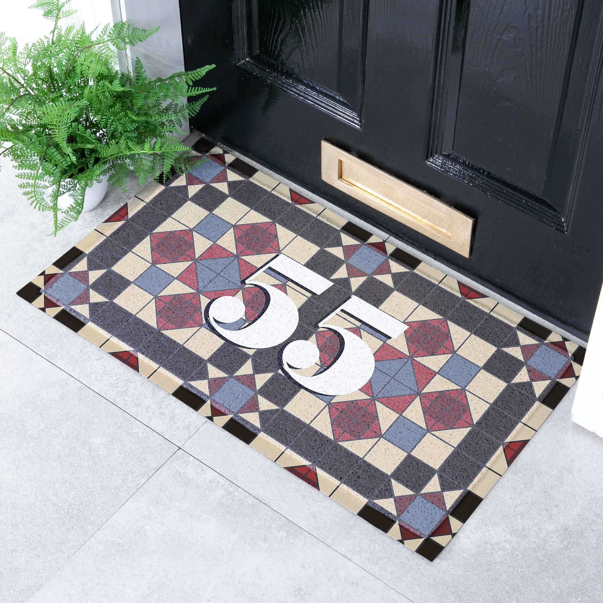 Mosaic Tile Custom House Number Doormat