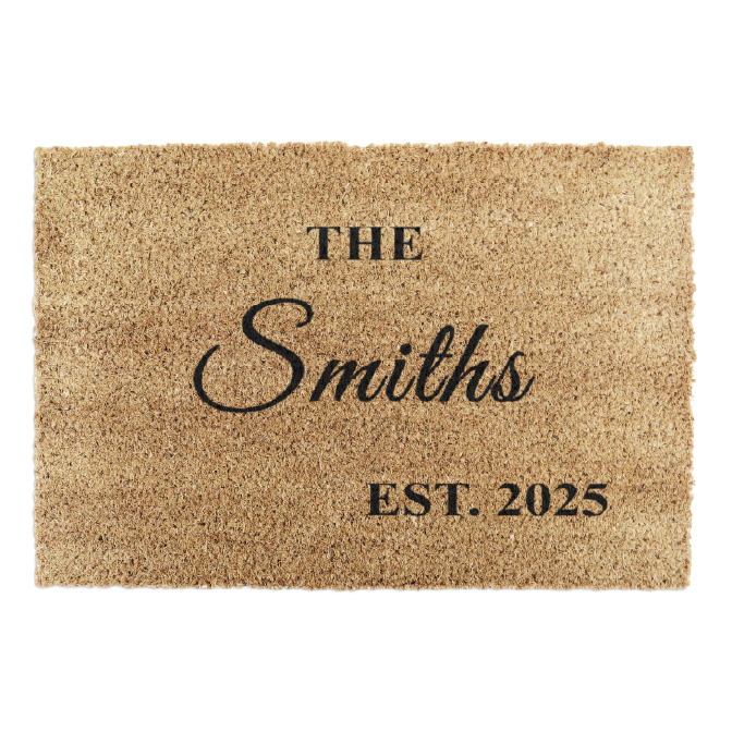 The Family Name Est. Year Personalised Doormat (60 x 40cm)