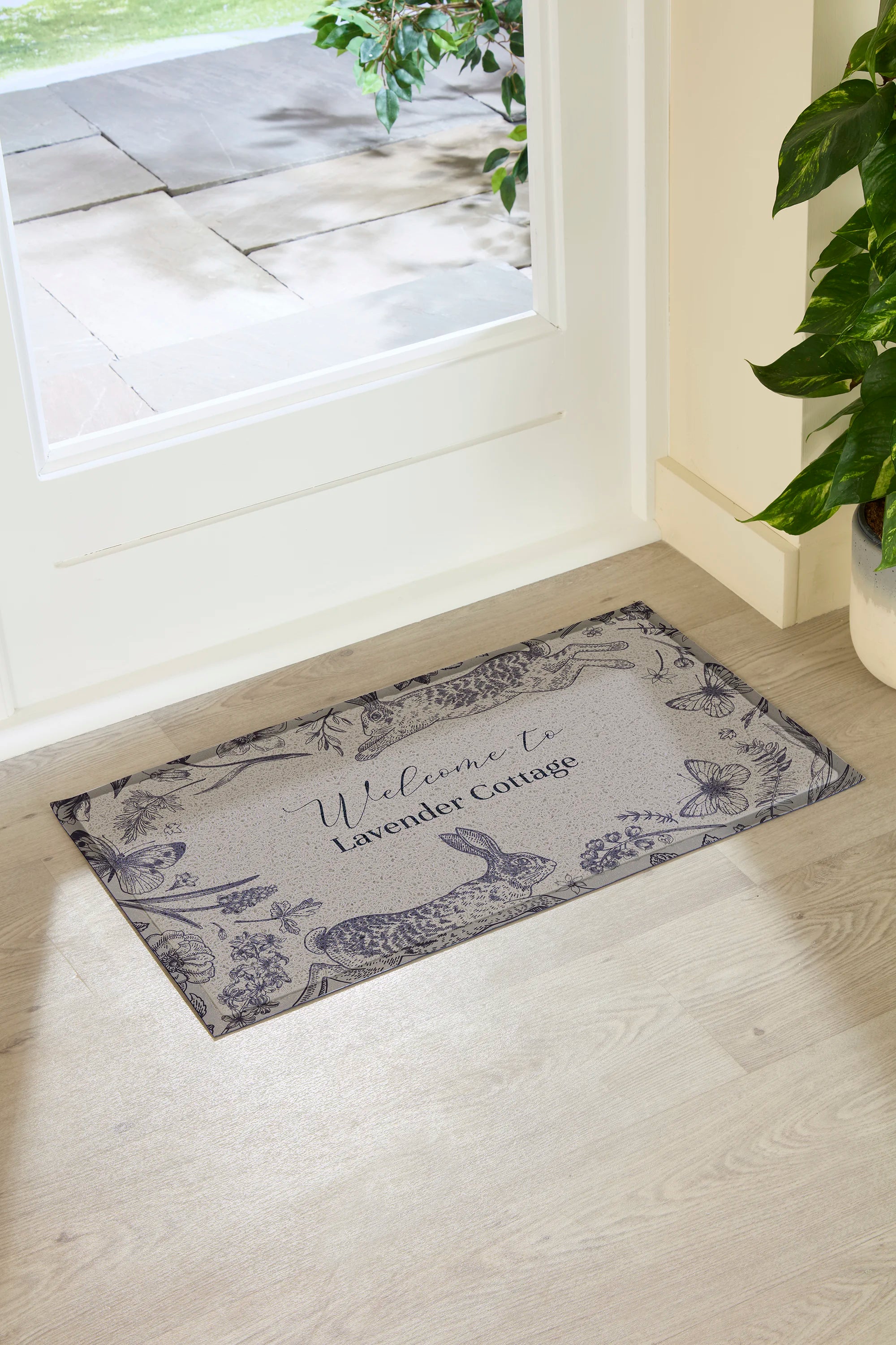 Hare Pattern Personalised Outdoor Doormat