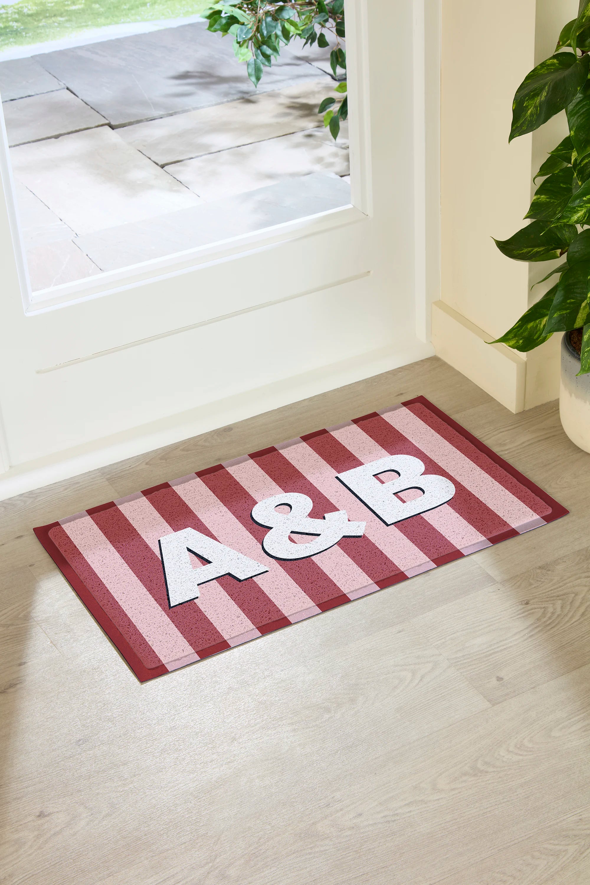 Stripe Custom Monogram Doormat
