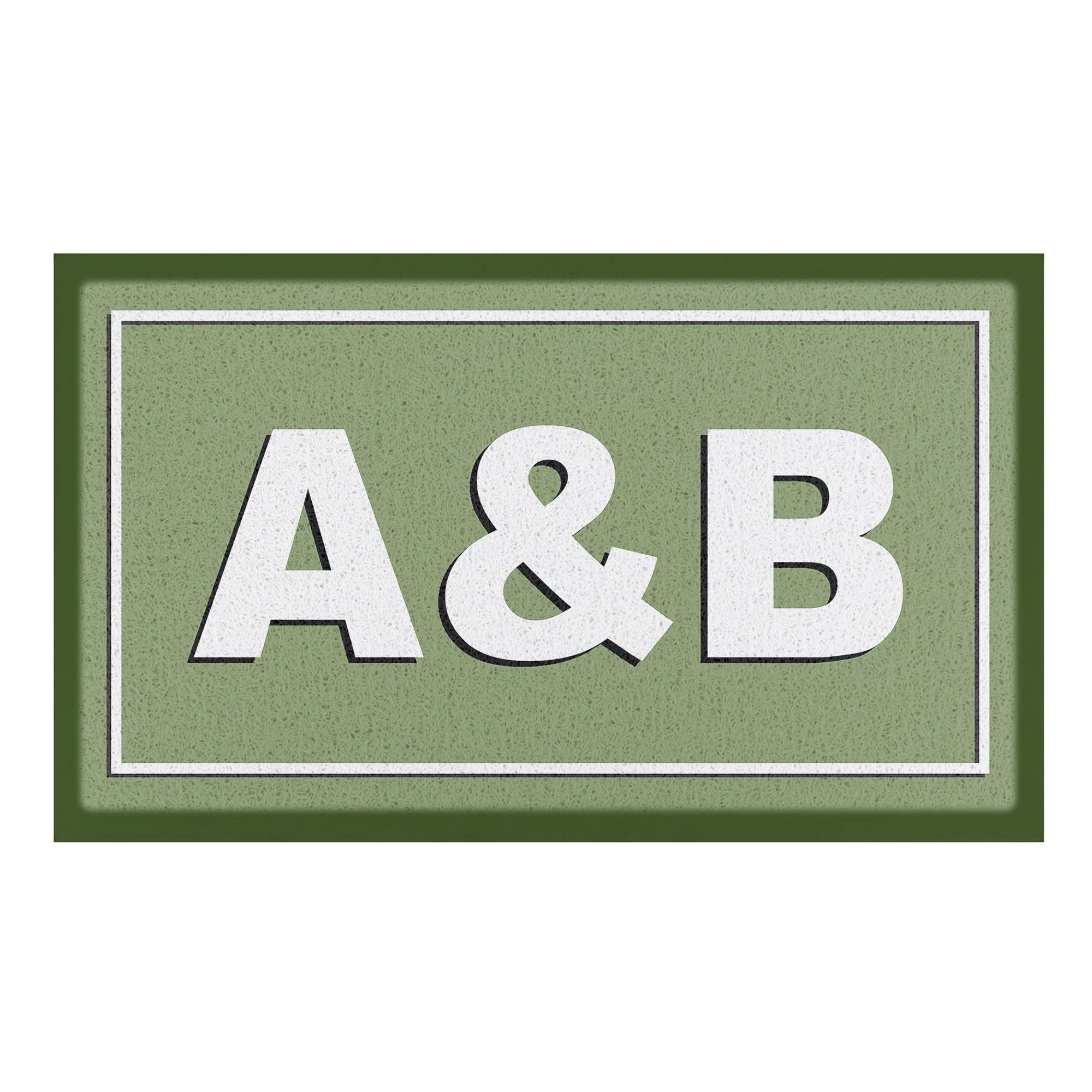 Green Monogram Personalisable Doormat