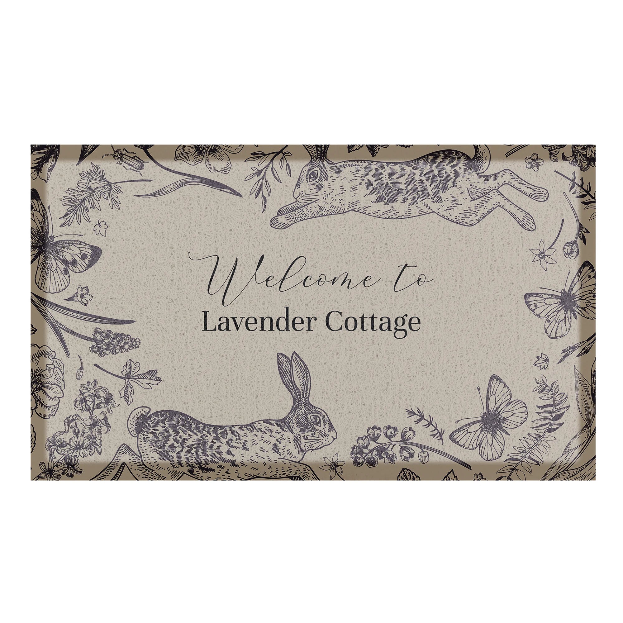 Hare Pattern Personalised Outdoor Doormat