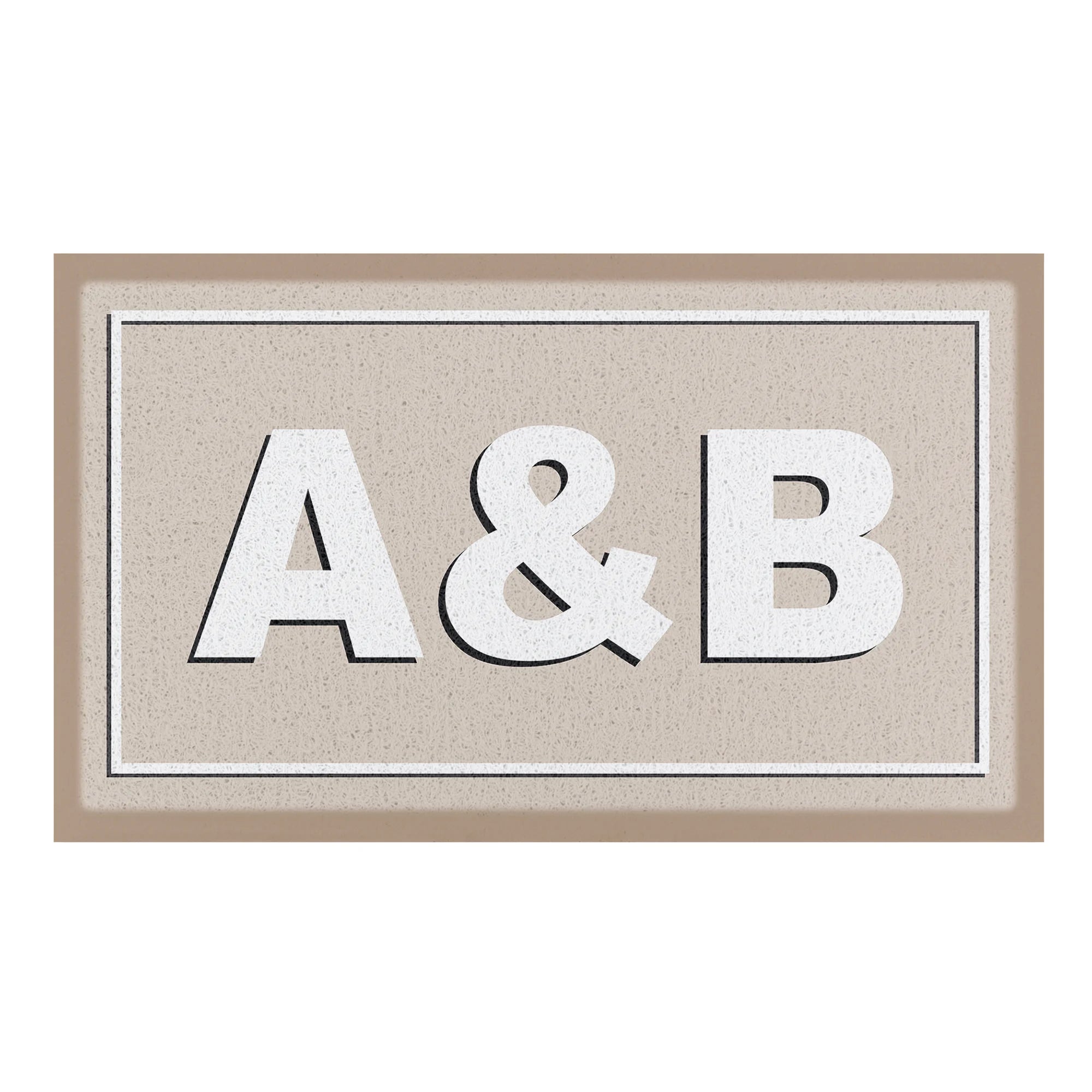 Neutral Beige Monogram Custom Doormat
