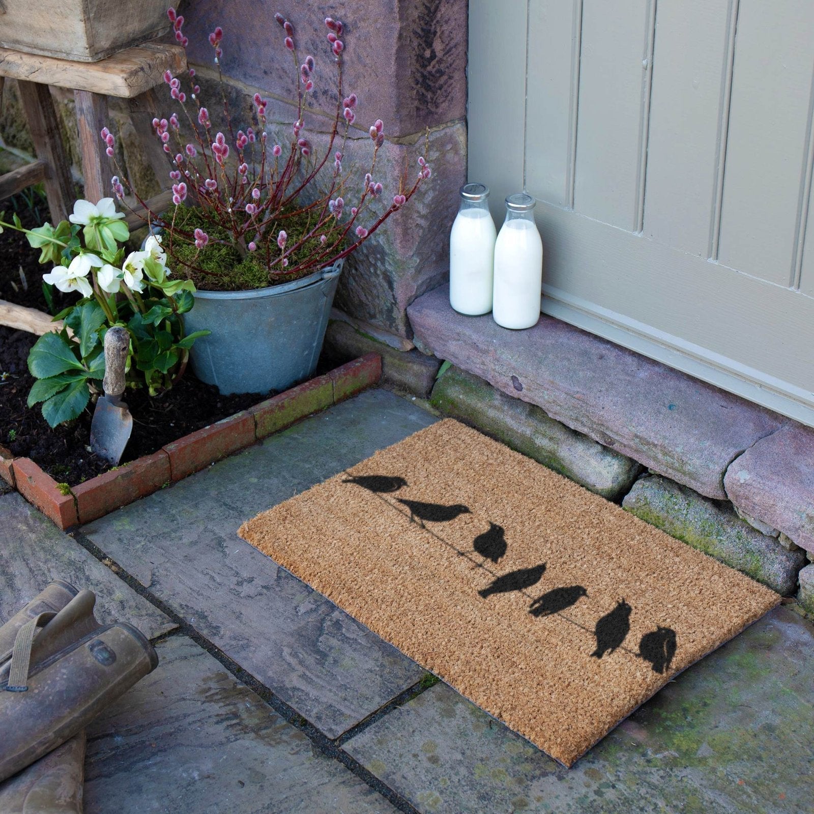 Birds On Wire Doormat