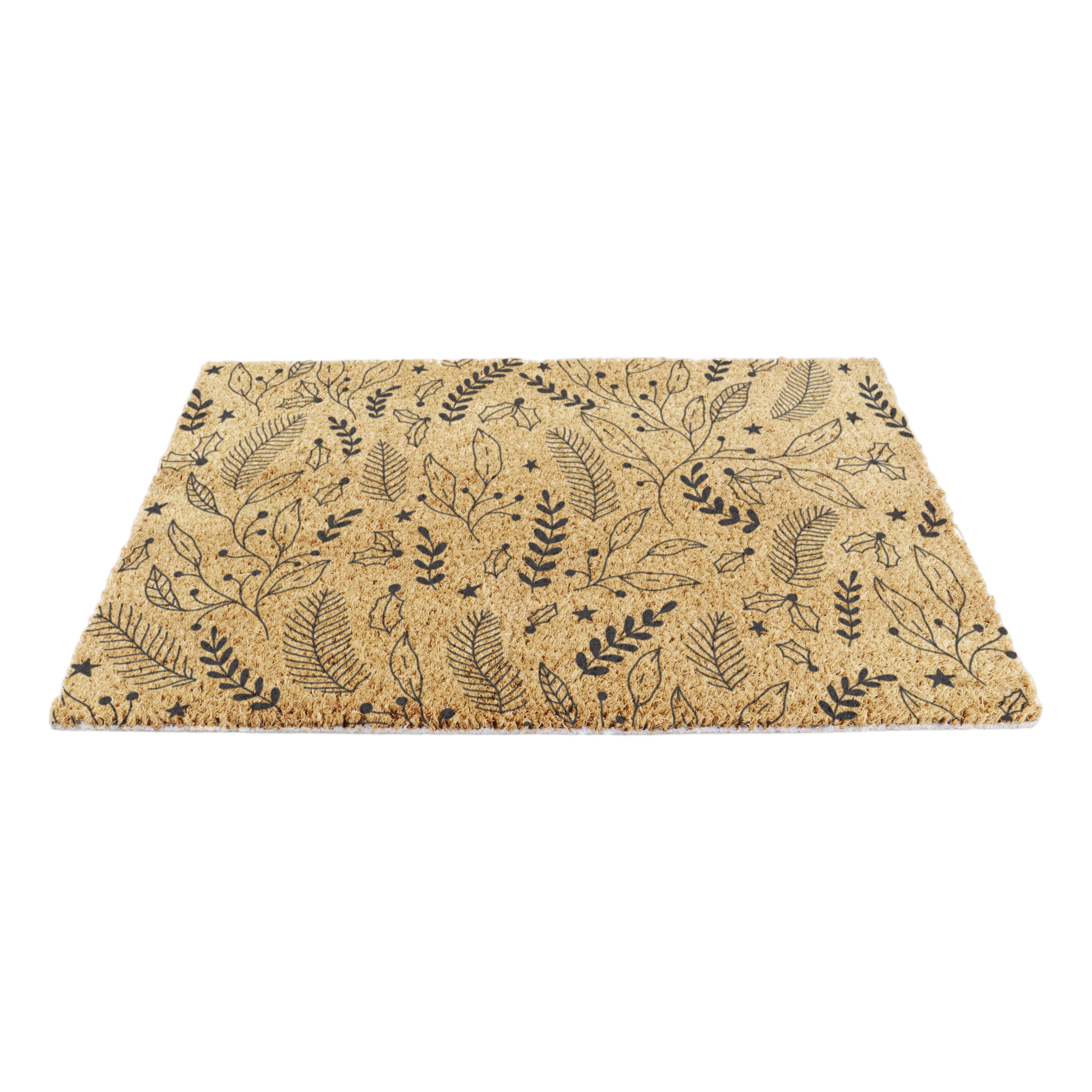 Black Winter Foliage Doormat