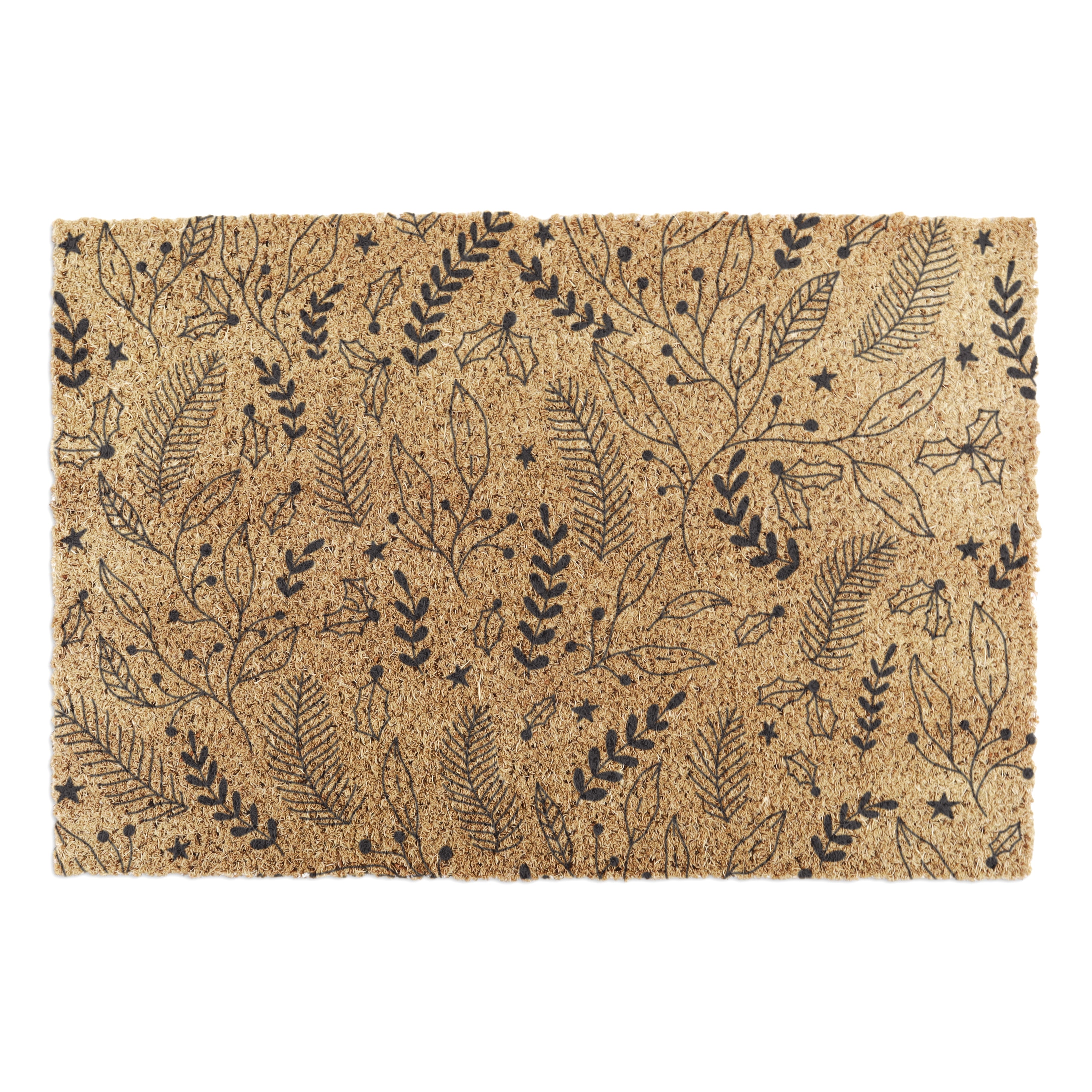 Black Winter Foliage Doormat