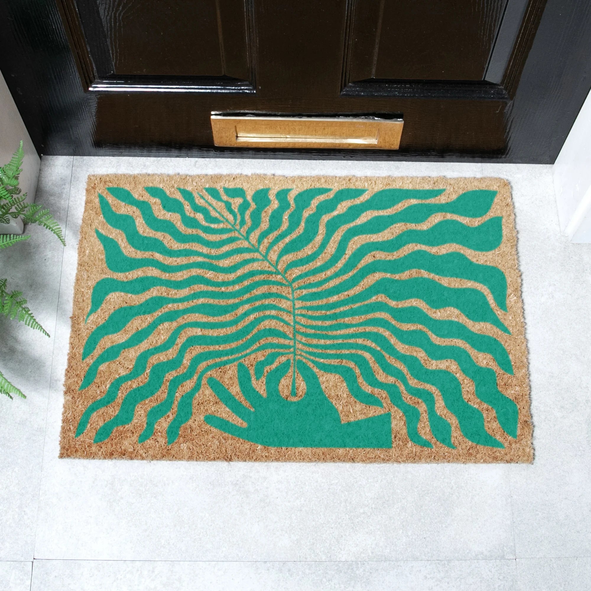 Elizabeth Olwen Hand Leaf Coir Doormat