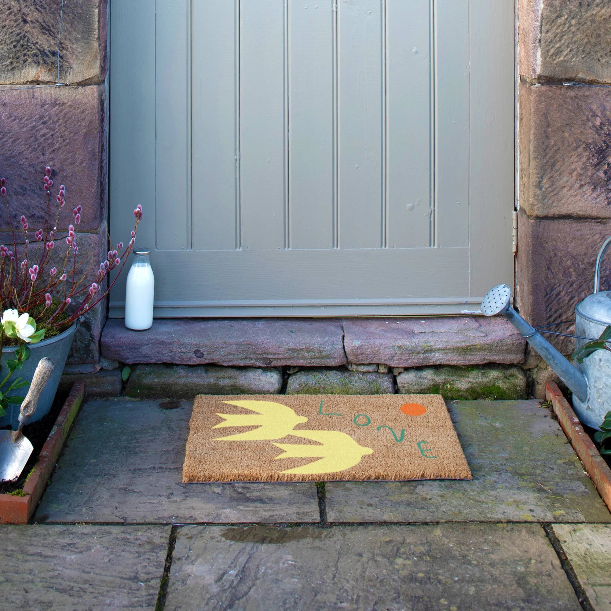 Elizabeth Olwen Swan Love Coir Doormat