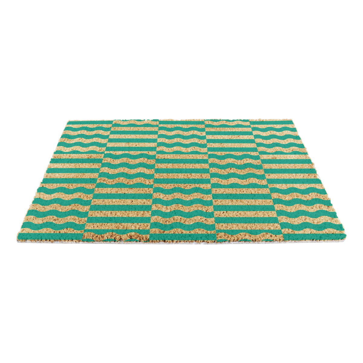 Elizabeth Olwen Green Wave Coir Doormat