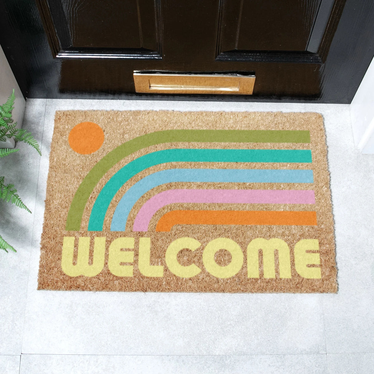 Elizabeth Olwen Welcome Rainbow Coir Doormat