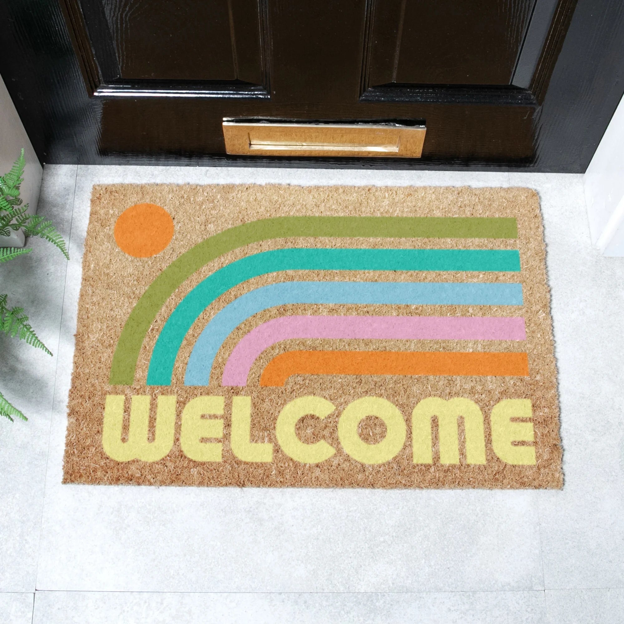 Elizabeth Olwen Welcome Rainbow Coir Doormat