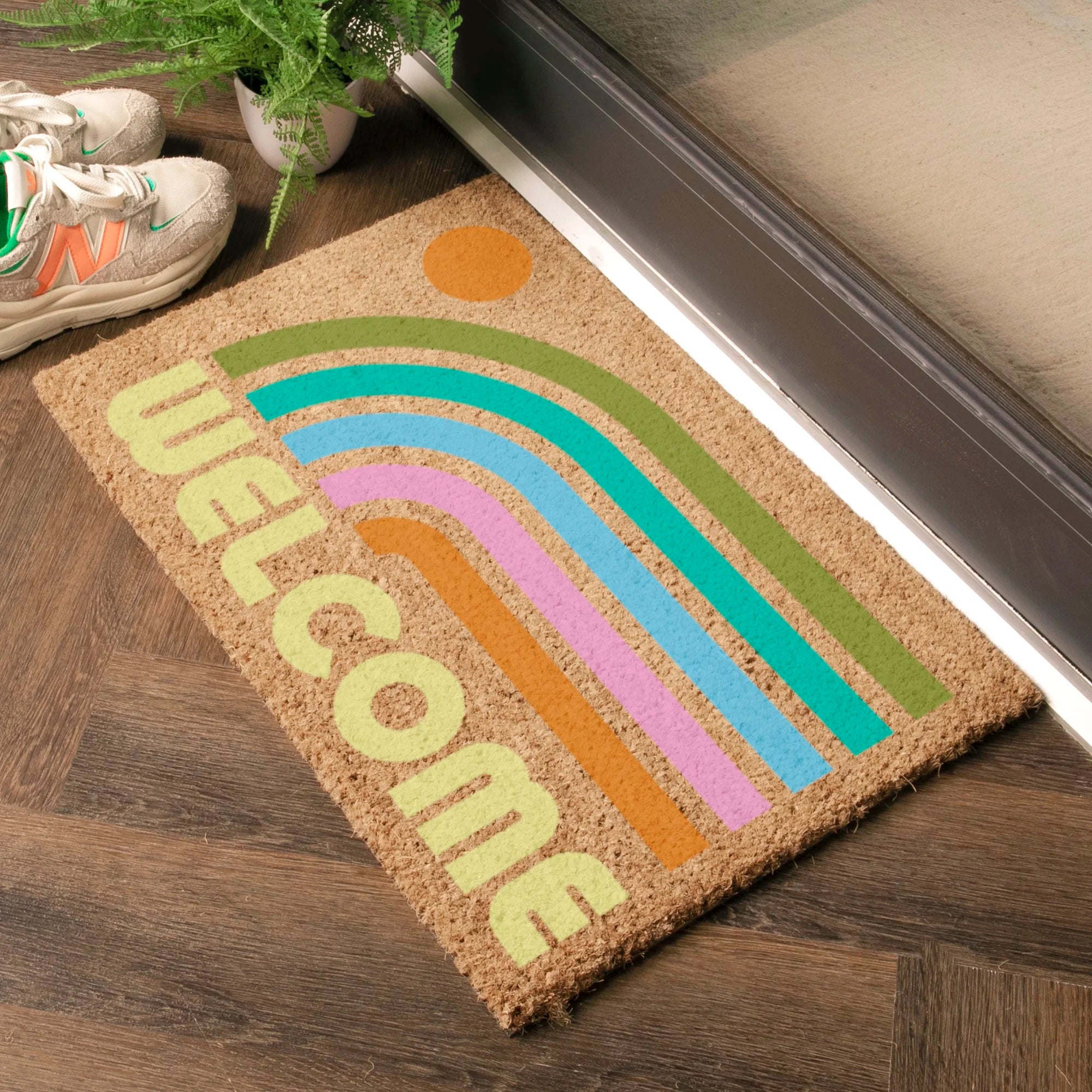 Elizabeth Olwen Welcome Rainbow Coir Doormat