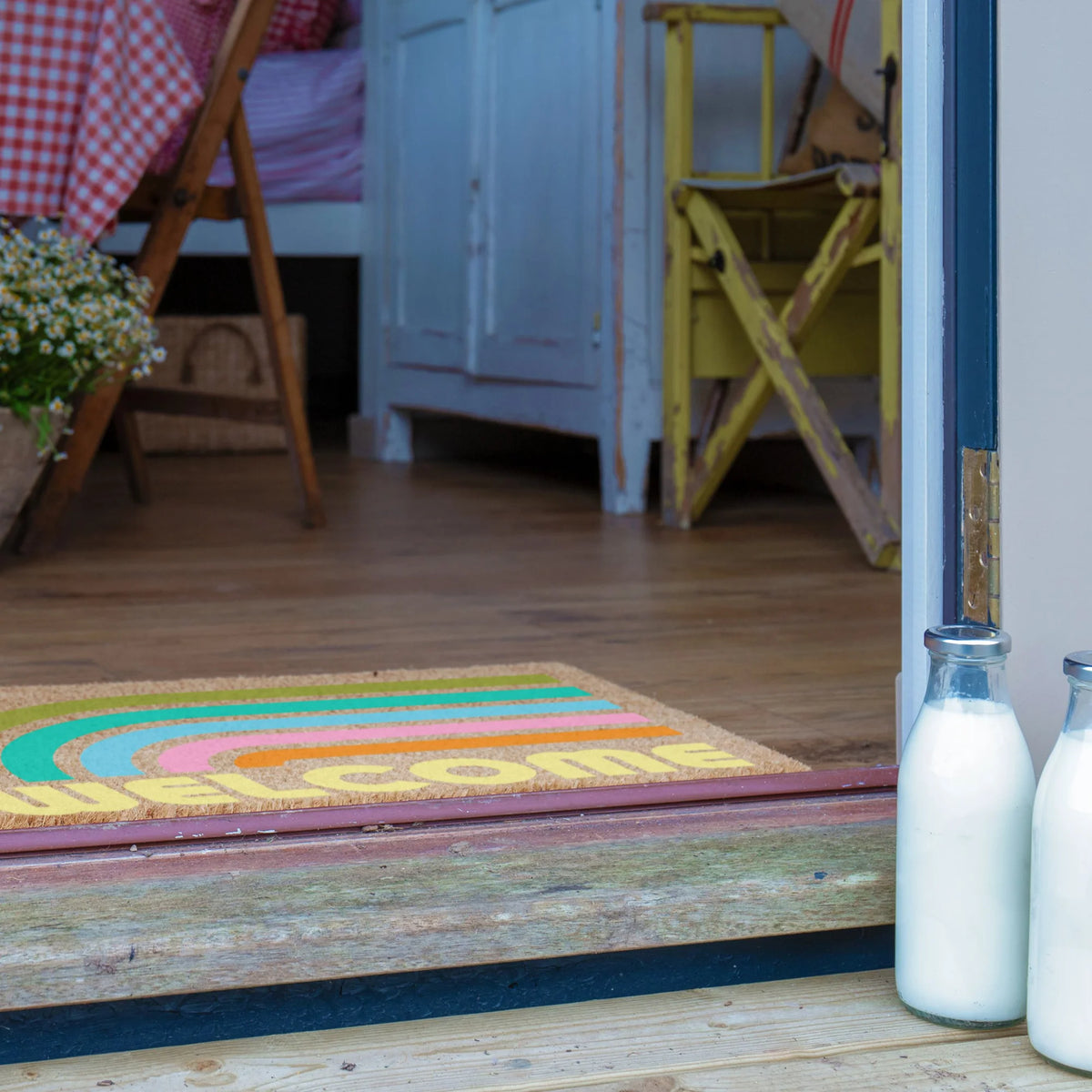 Elizabeth Olwen Welcome Rainbow Coir Doormat