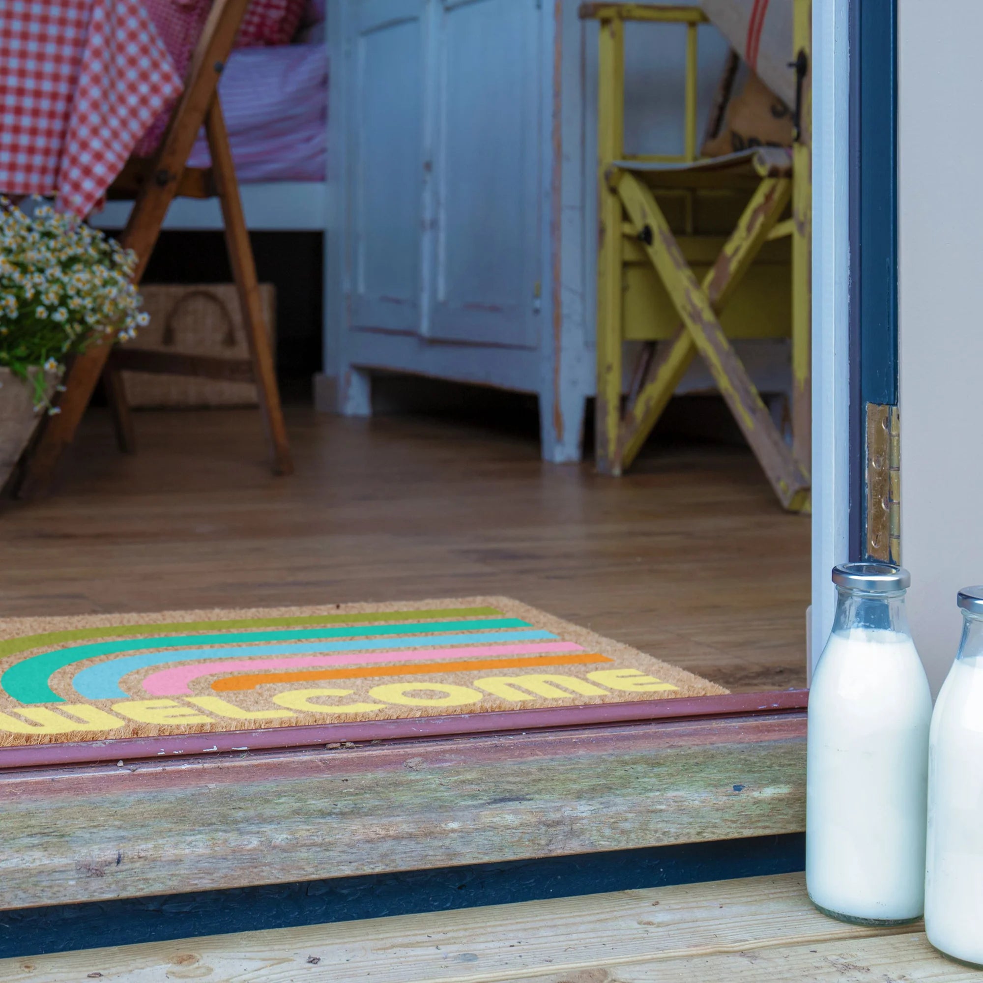 Elizabeth Olwen Welcome Rainbow Coir Doormat