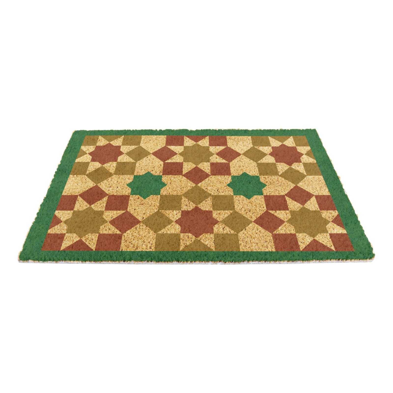 Green Moroccan Tile Pattern Doormat
