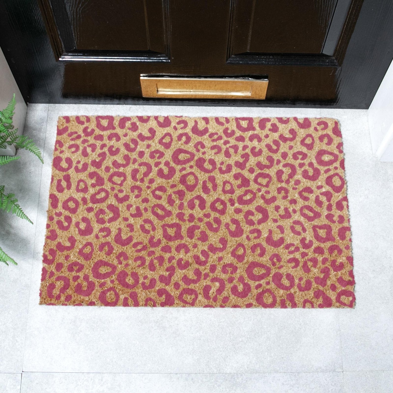 Pink Leopard Print Doormat