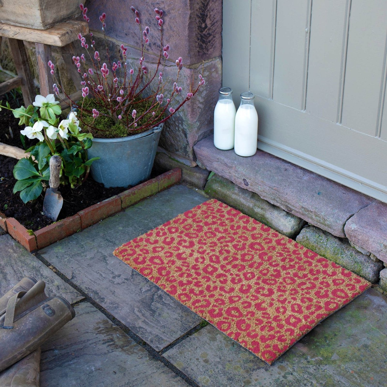 Pink Leopard Print Doormat