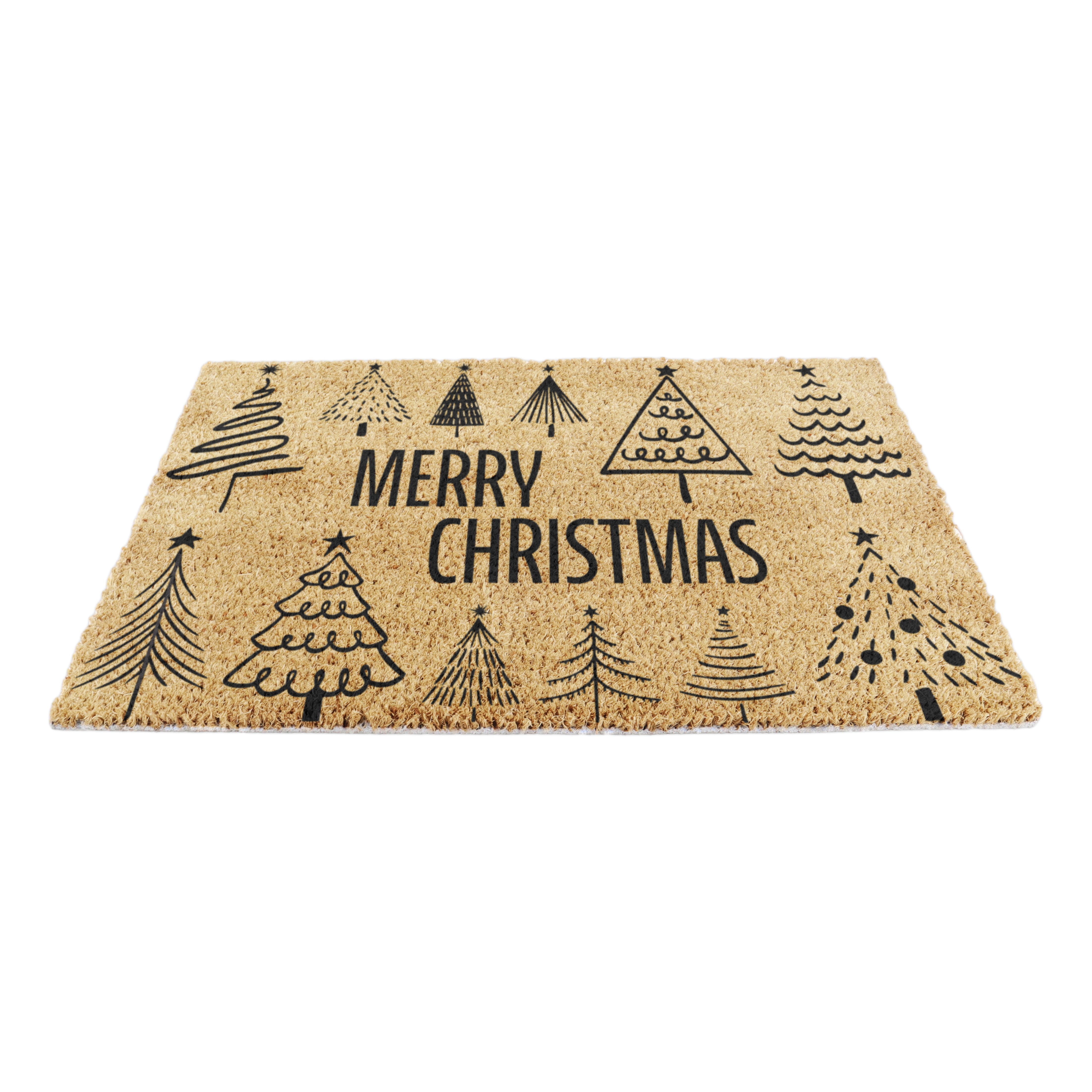 Merry Christmas Tree Pattern Doormat