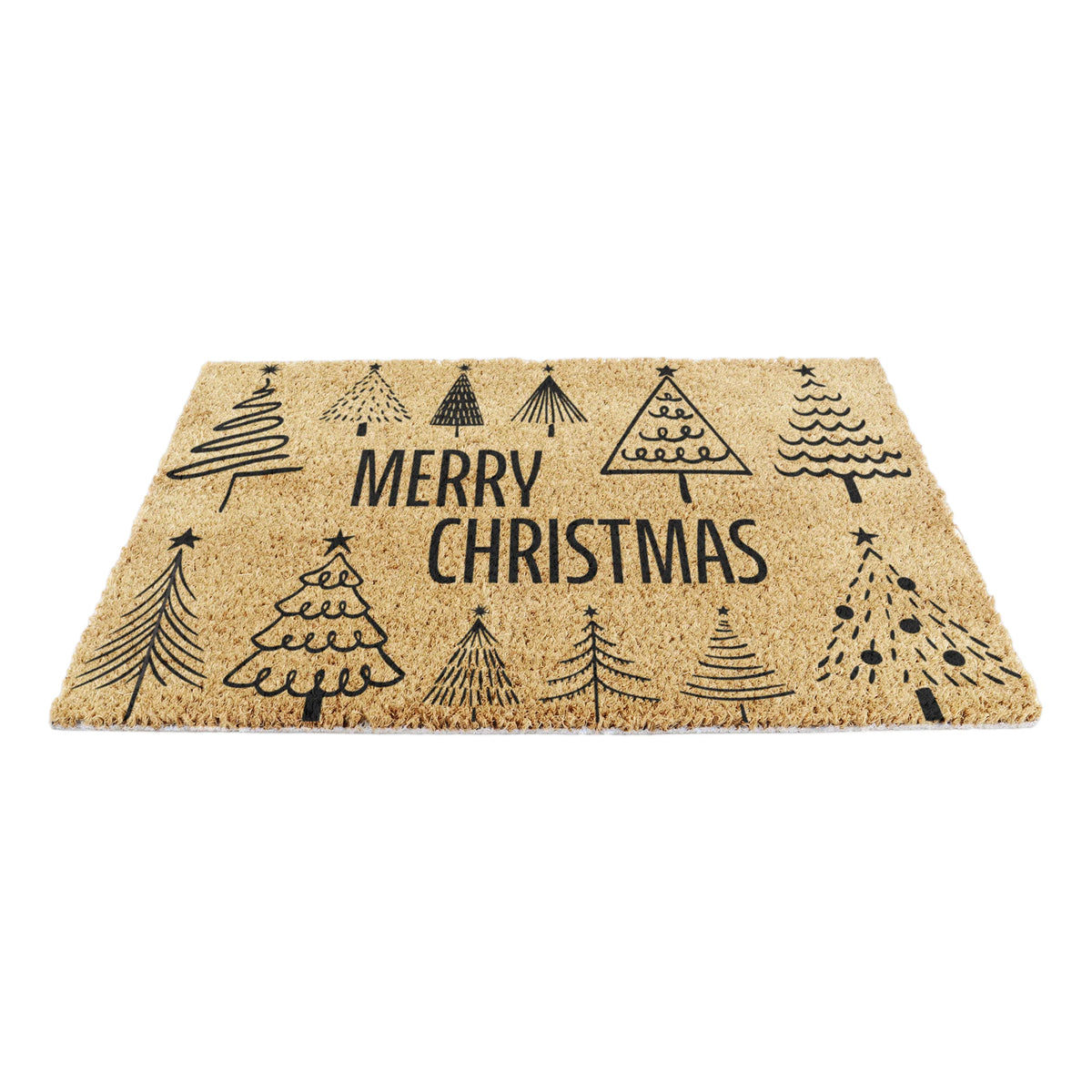 Merry Christmas Tree Pattern Coir Doormat