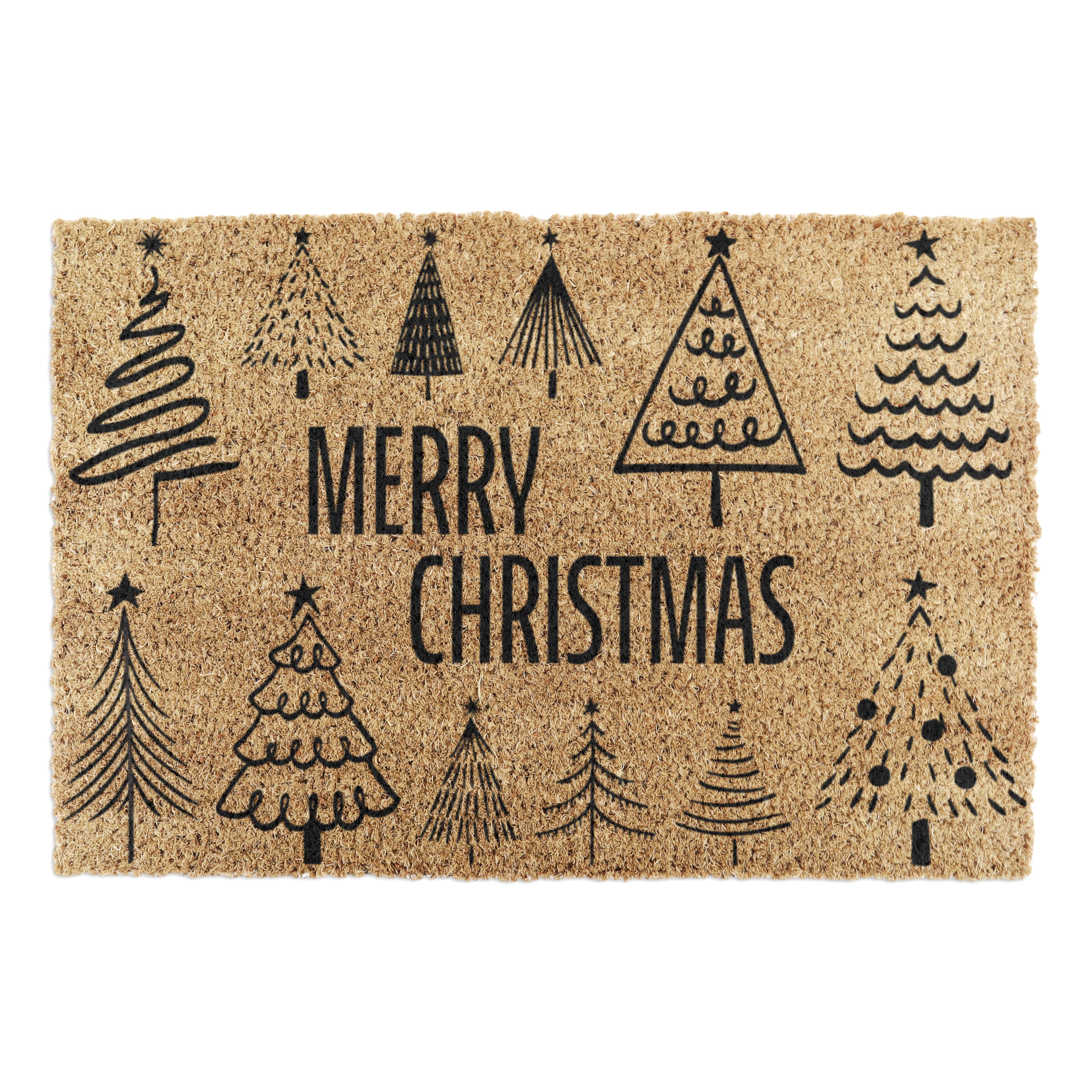Merry Christmas Tree Pattern Doormat