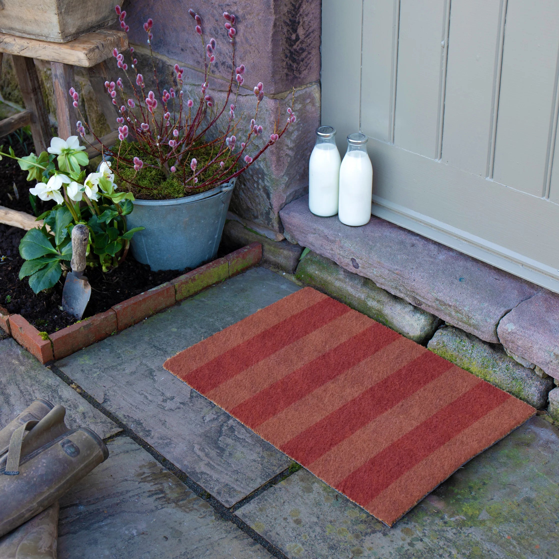 Pink Stripe Doormat