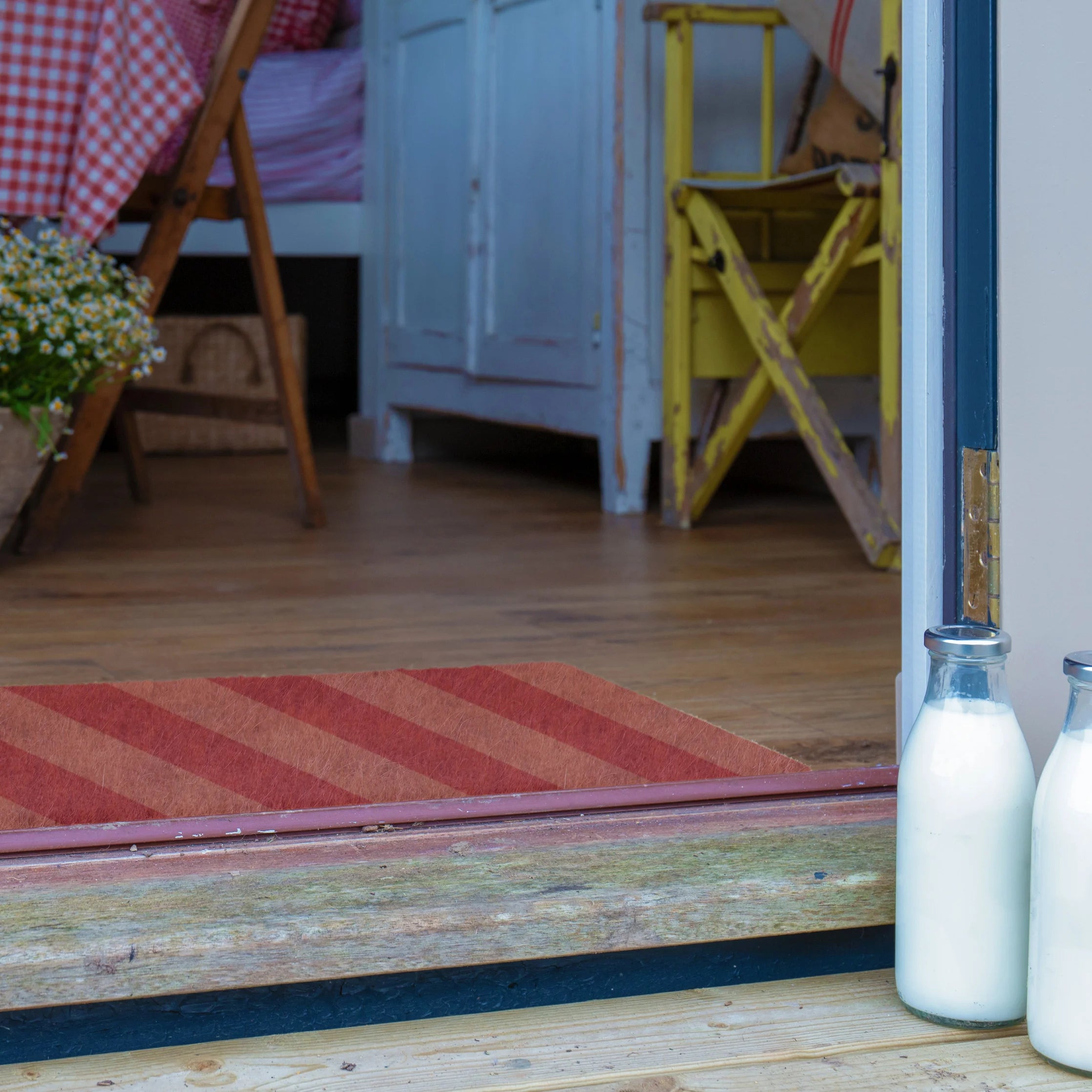 Pink Stripe Doormat