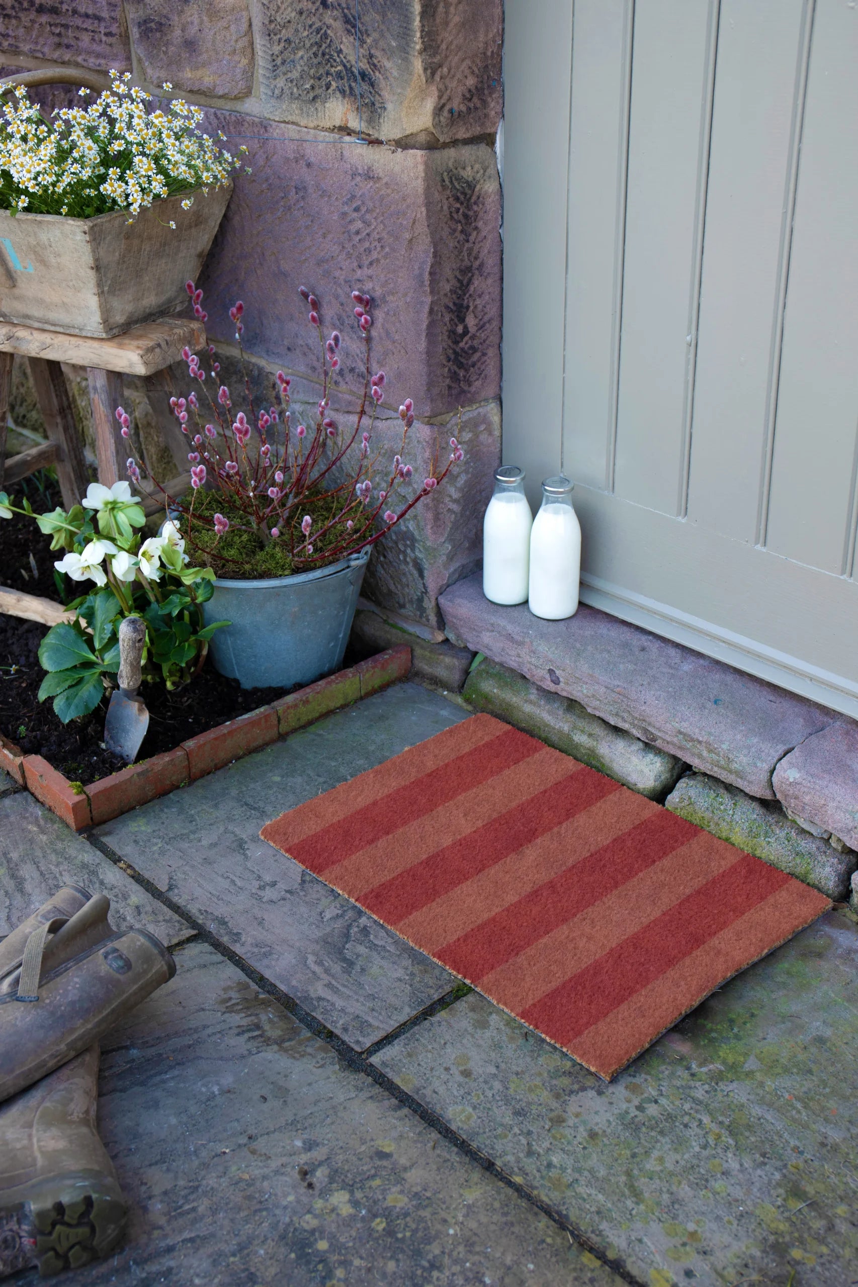 Pink Stripe Doormat