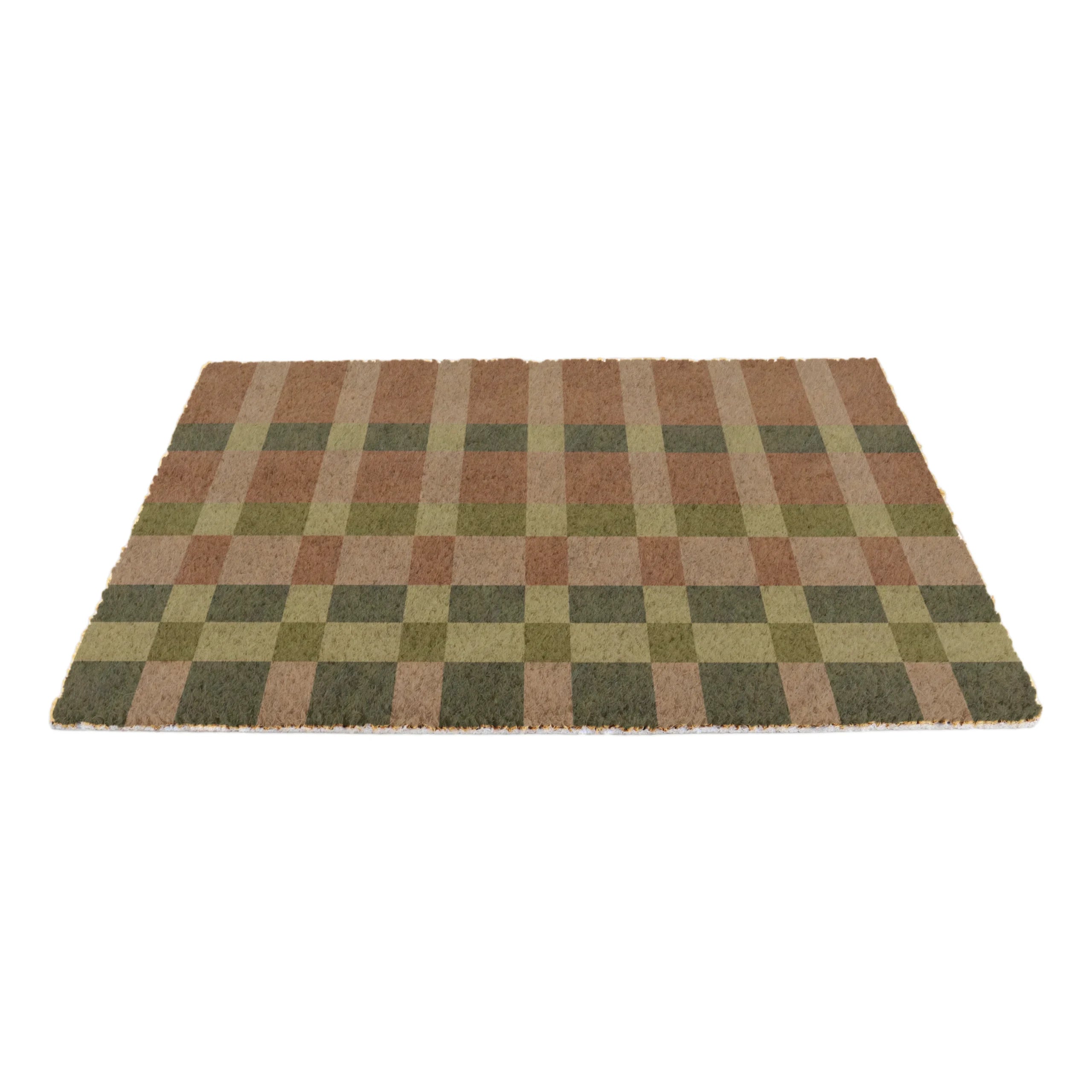 Pink and Blue Check Doormat