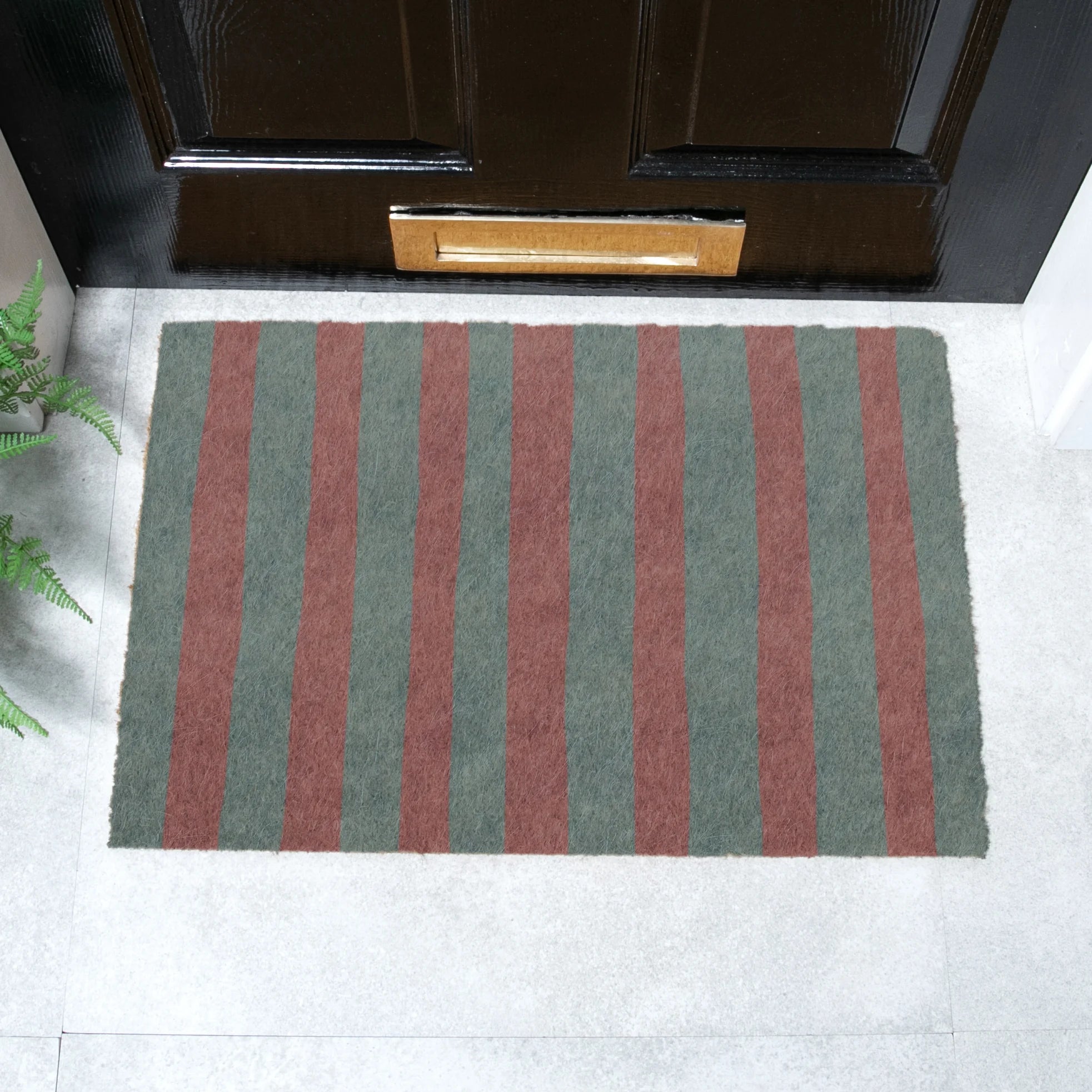 Pink and Blue Wiggly Stripes Doormat