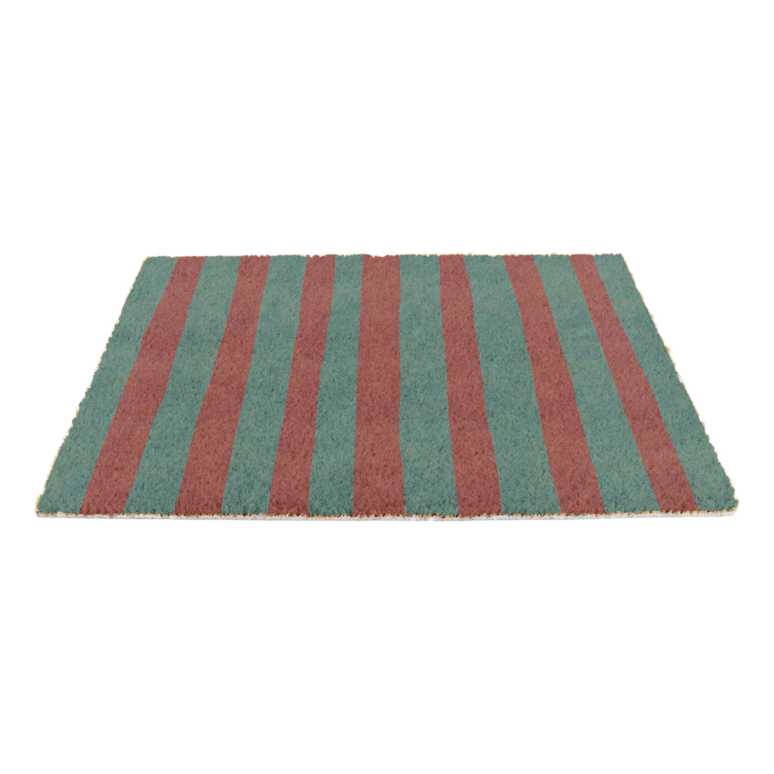Pink and Blue Wiggly Stripes Doormat