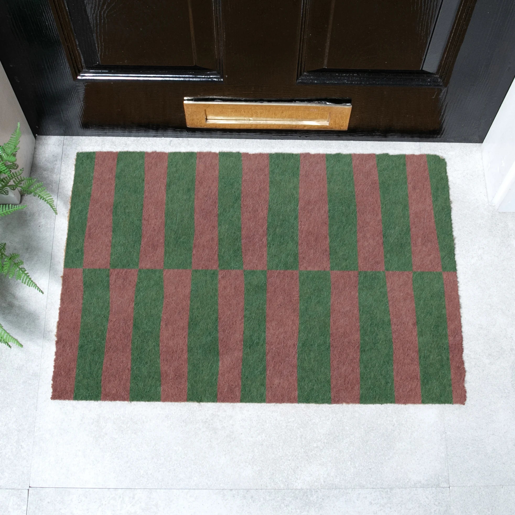 Pink & Green Half Stripes Doormat
