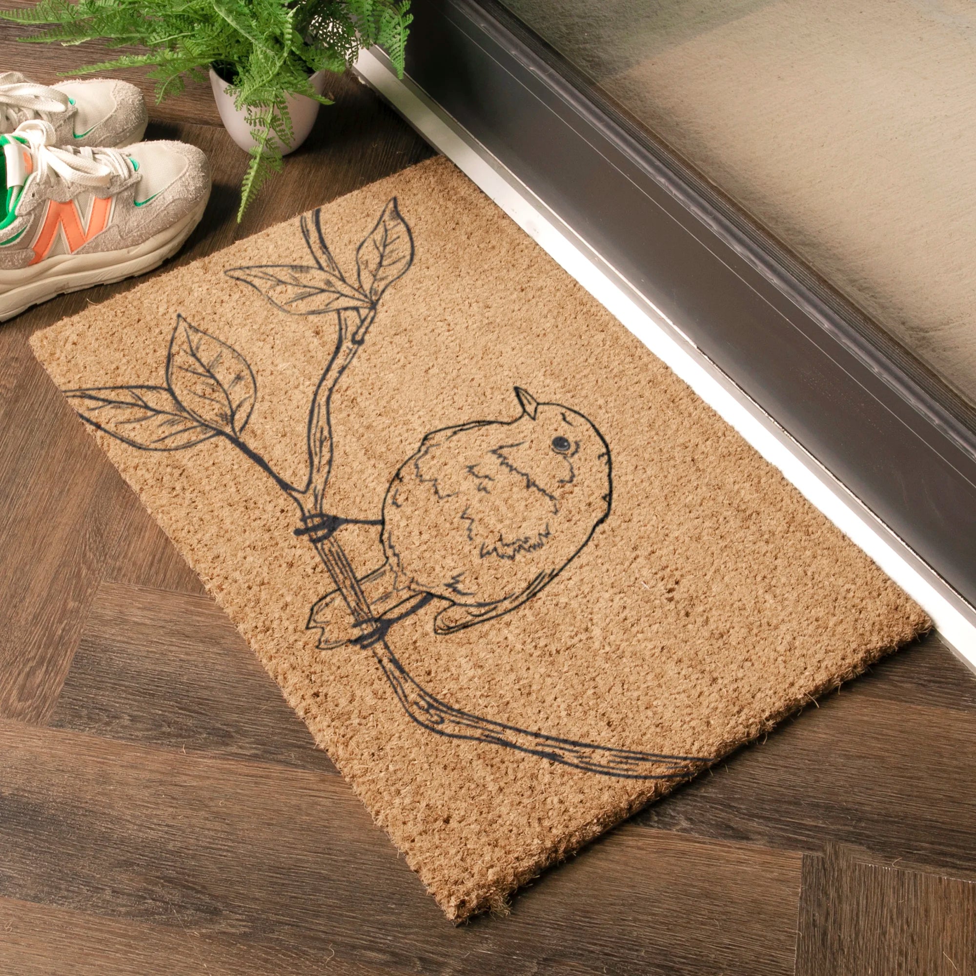 Pencil Robin Coir Doormat