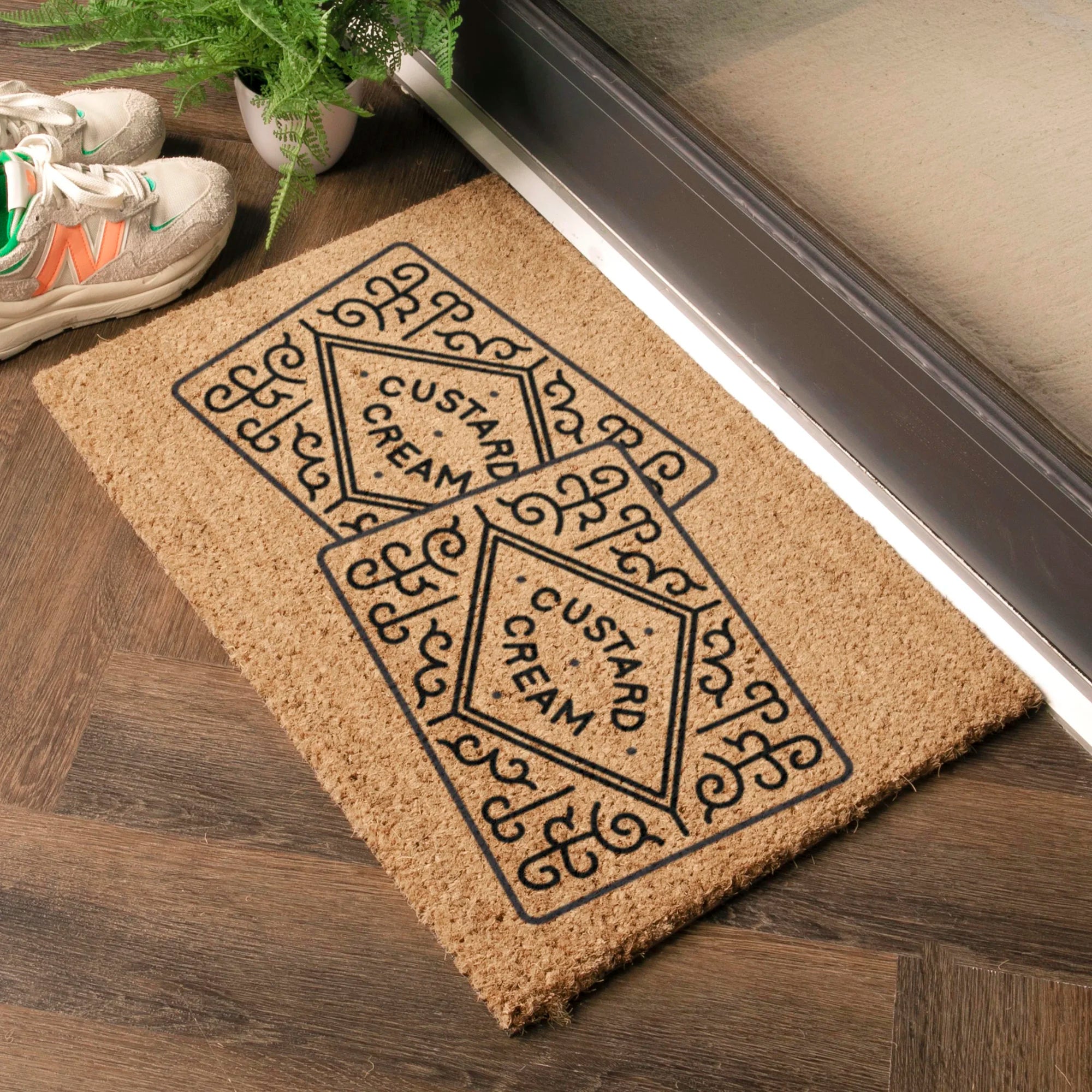 Two Custard Creams Coir Doormat