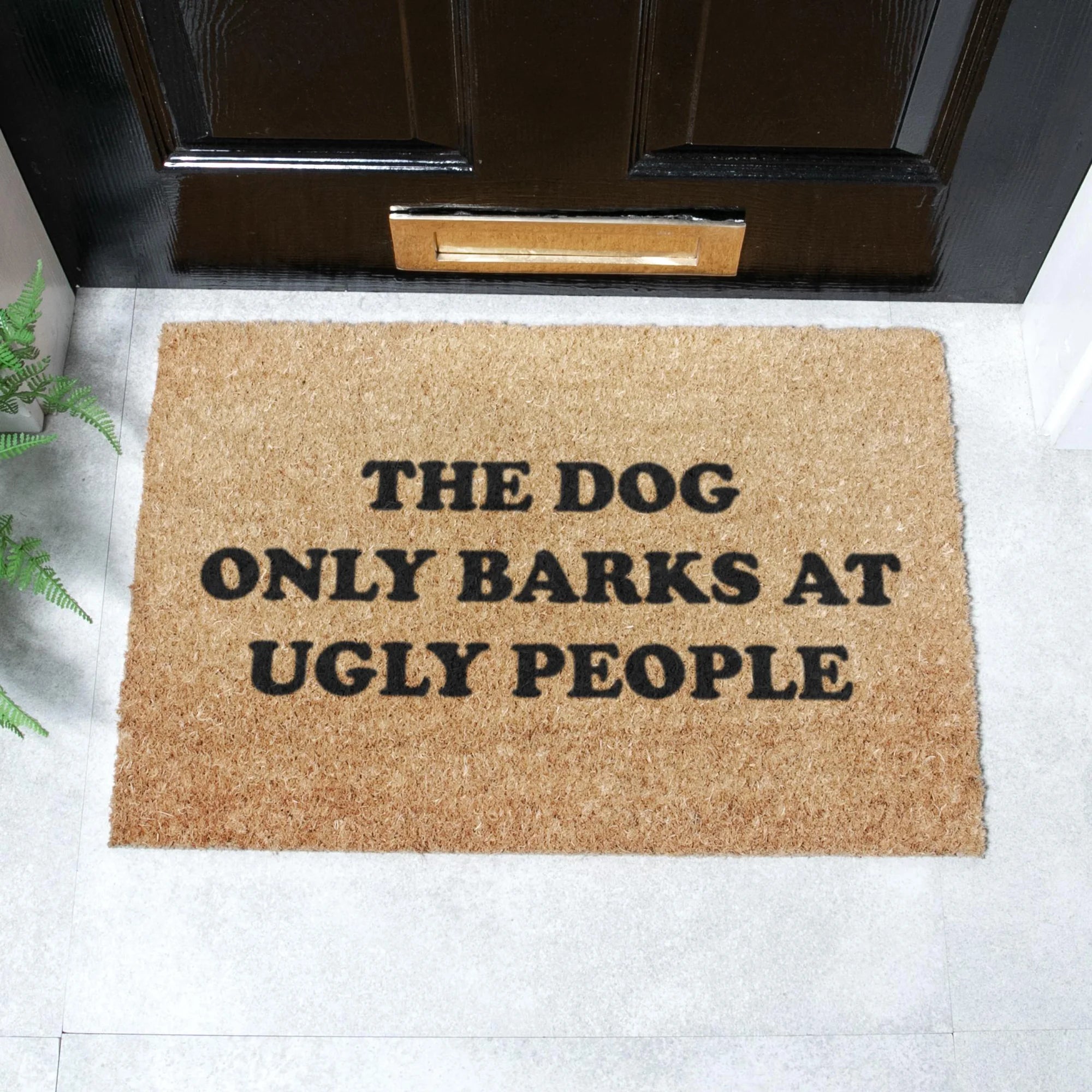 Dog Barks At Ugly People Doormat