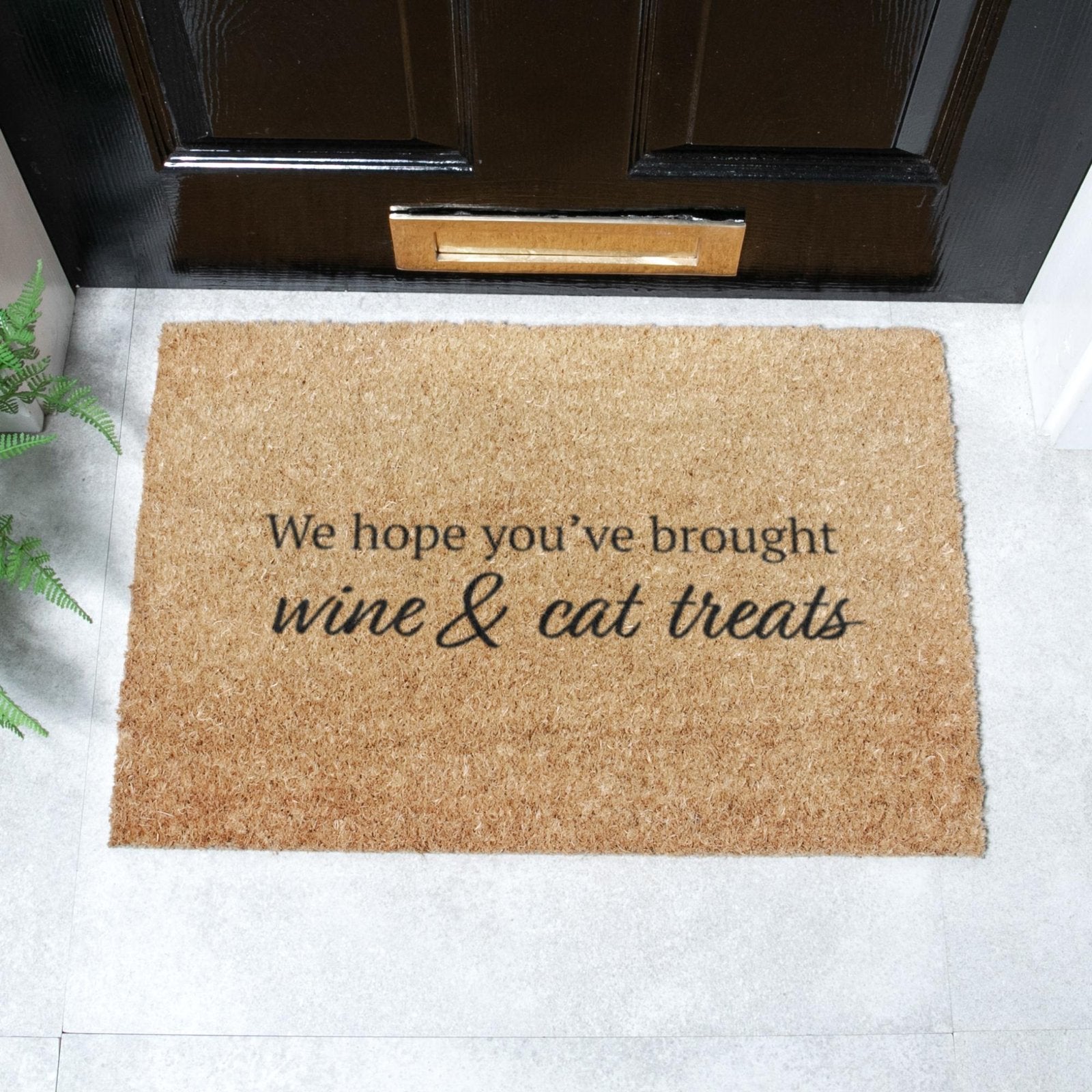 Wine and Cat Treats Doormat