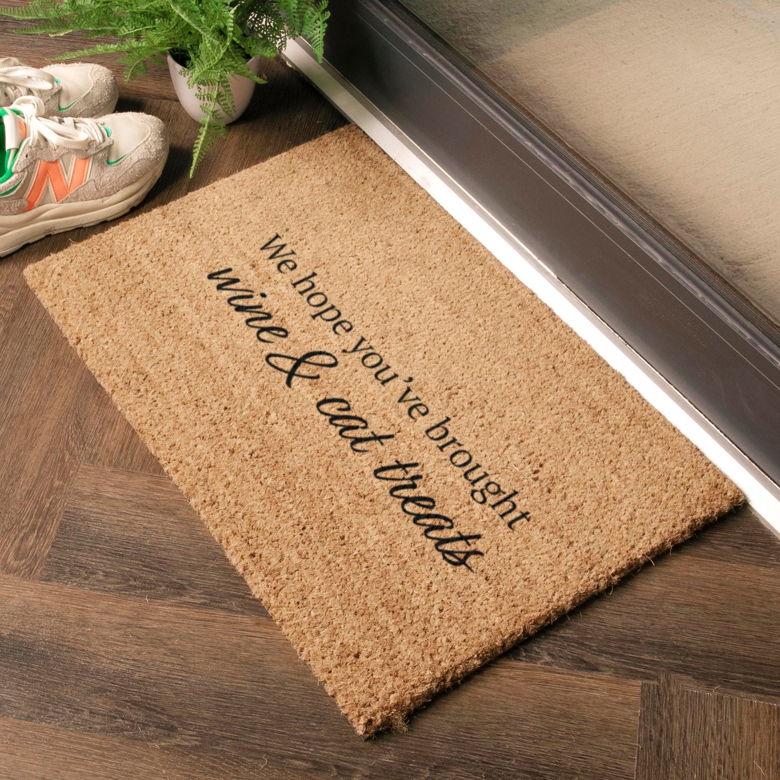 Wine and Cat Treats Doormat