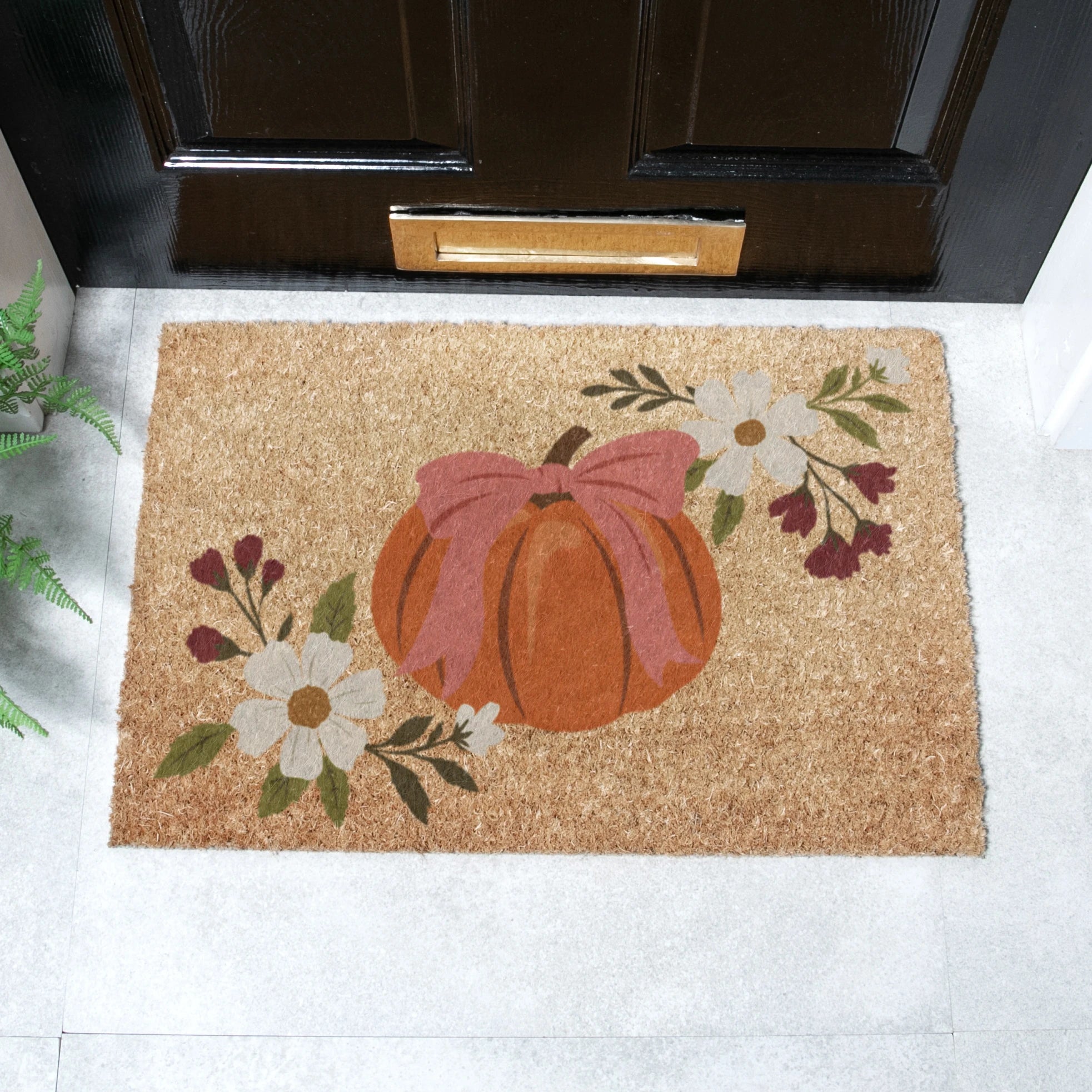 Pumpkin Bow Doormat (60x40cm)