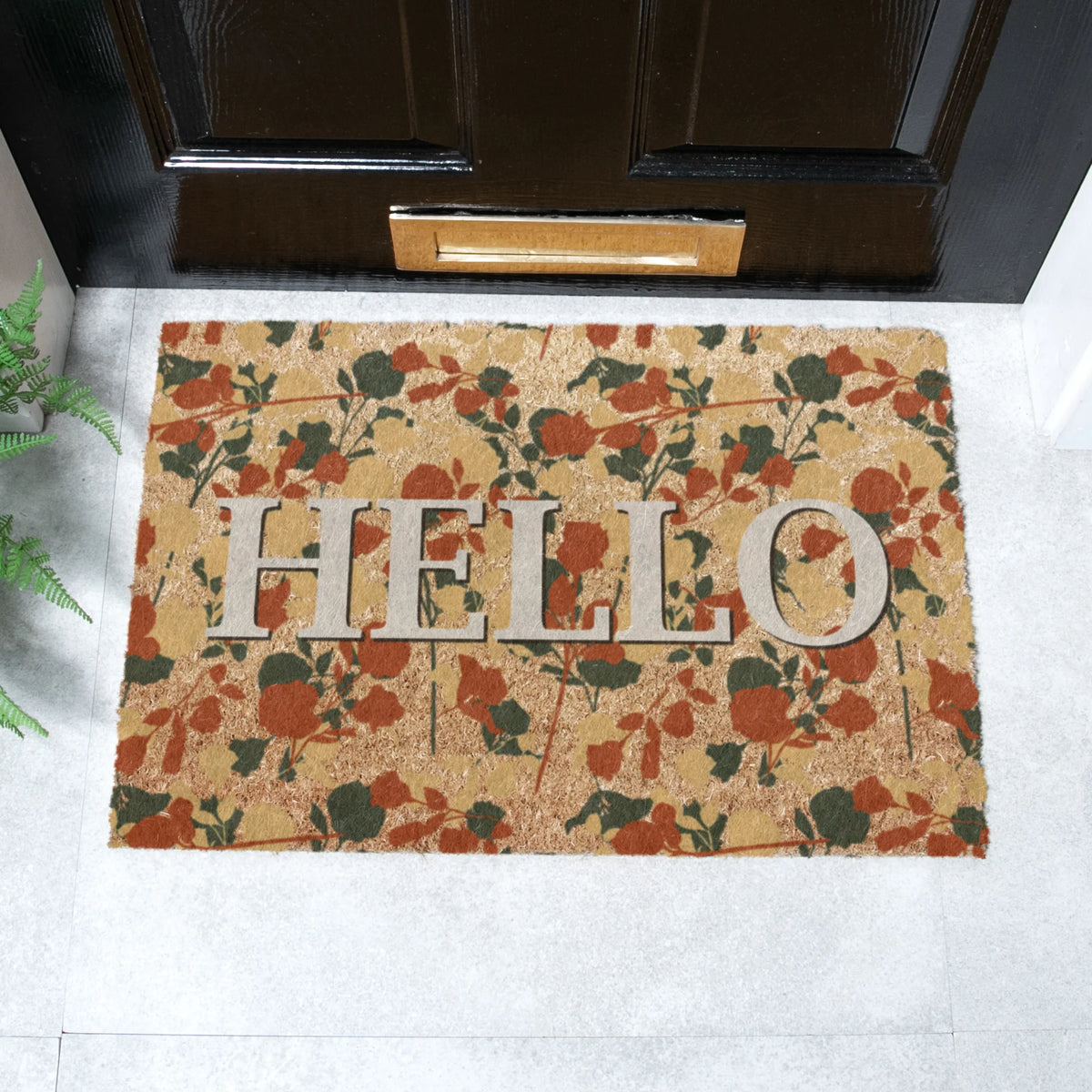 Hello Floral Doormat