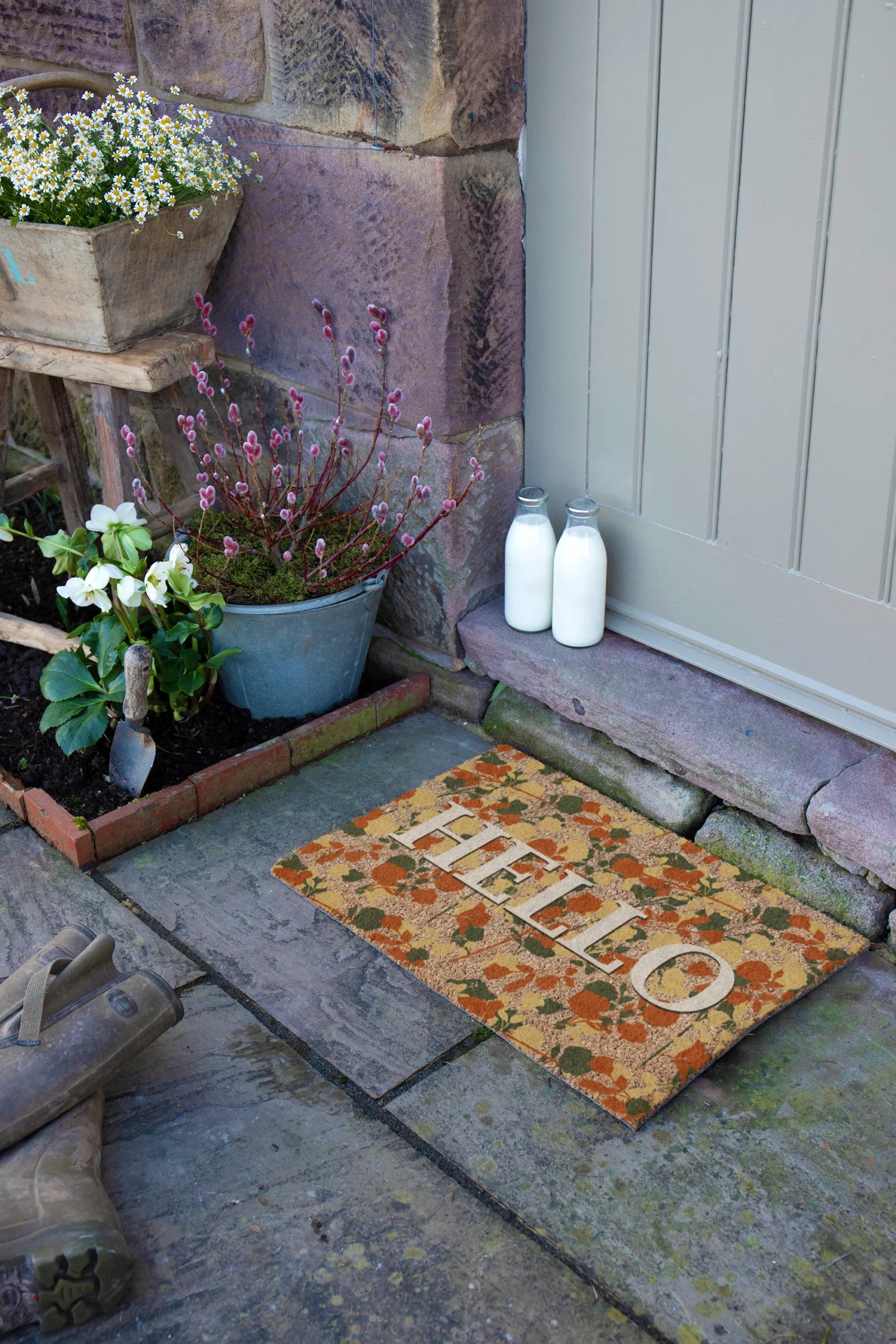 Hello Floral Doormat