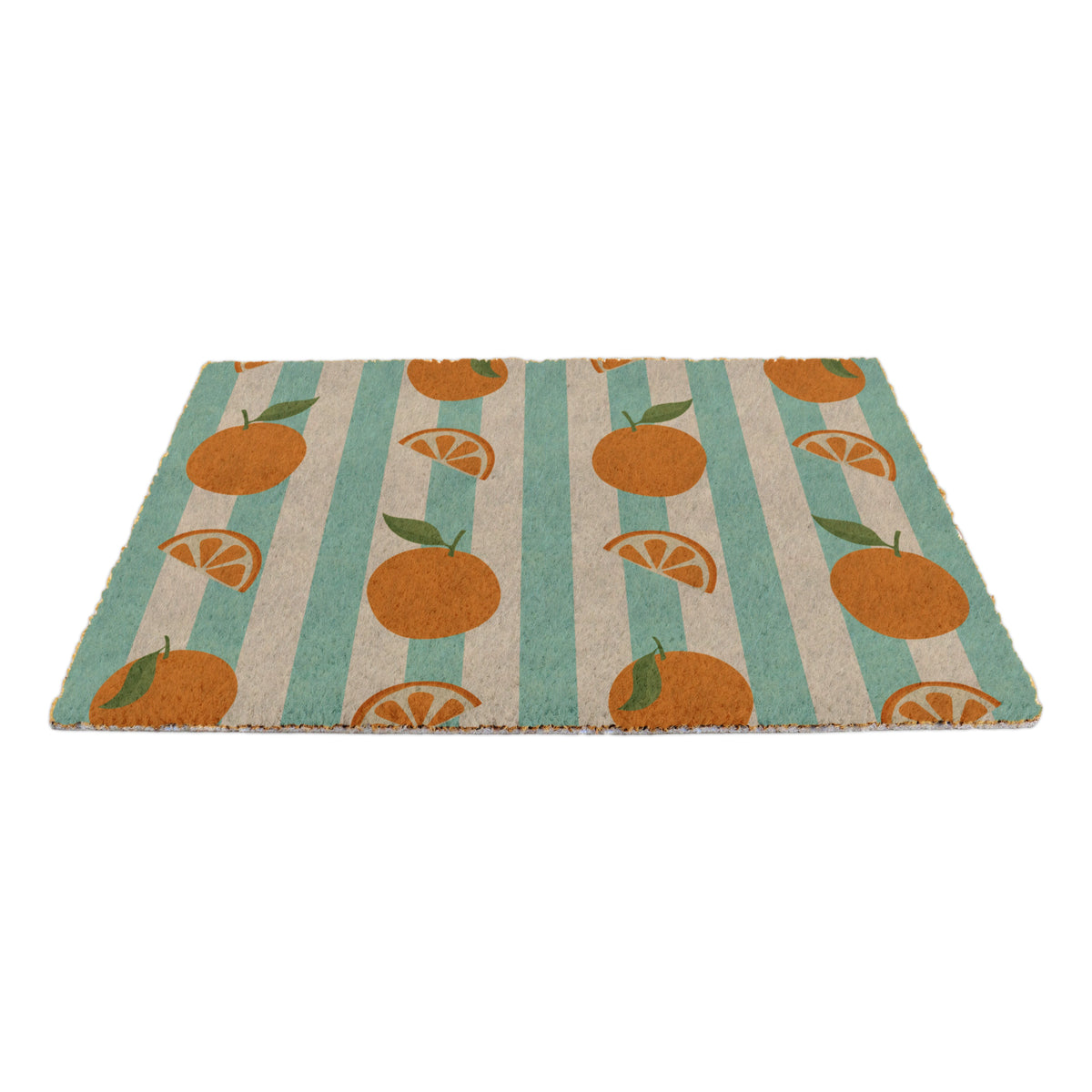 Blue Stripe Oranges Coir Doormat