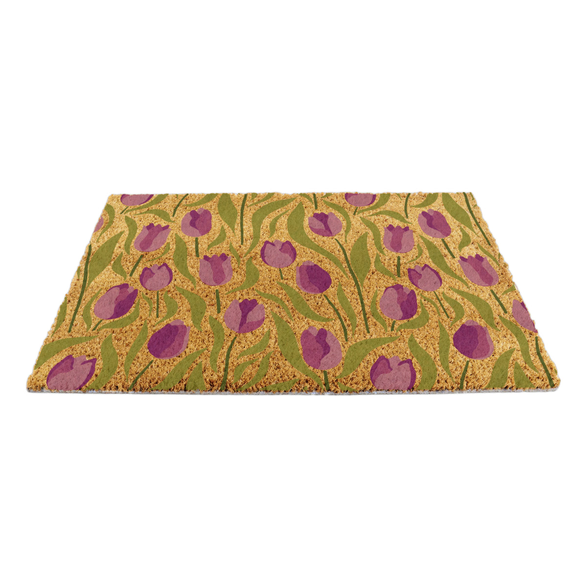 Purple Tulips Coir Doormat
