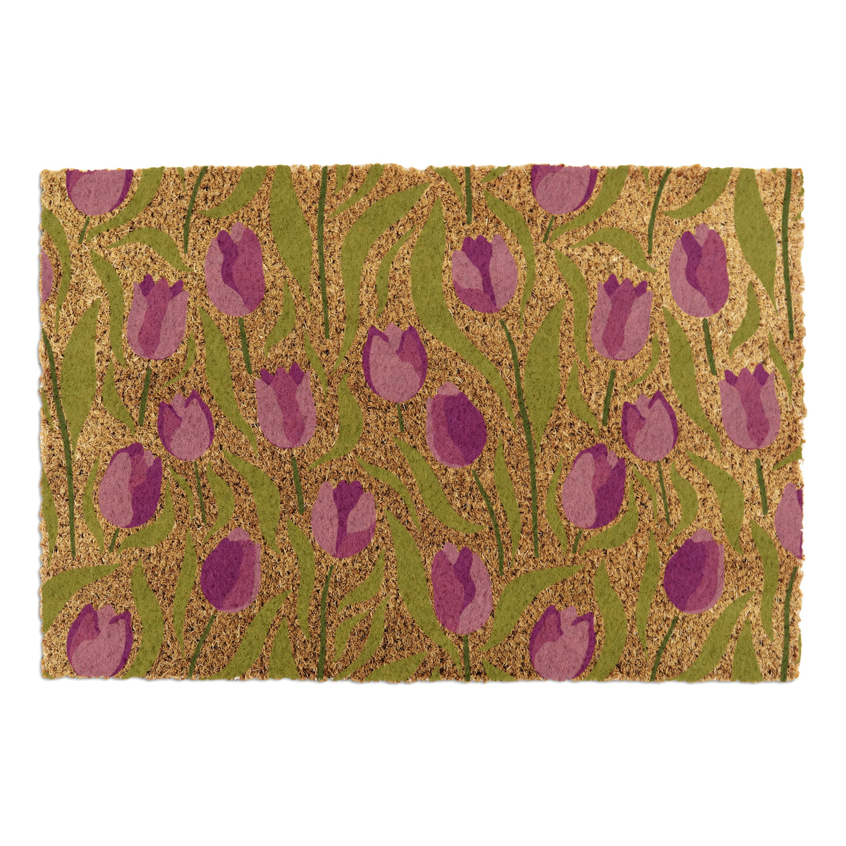 Purple Tulips Coir Doormat