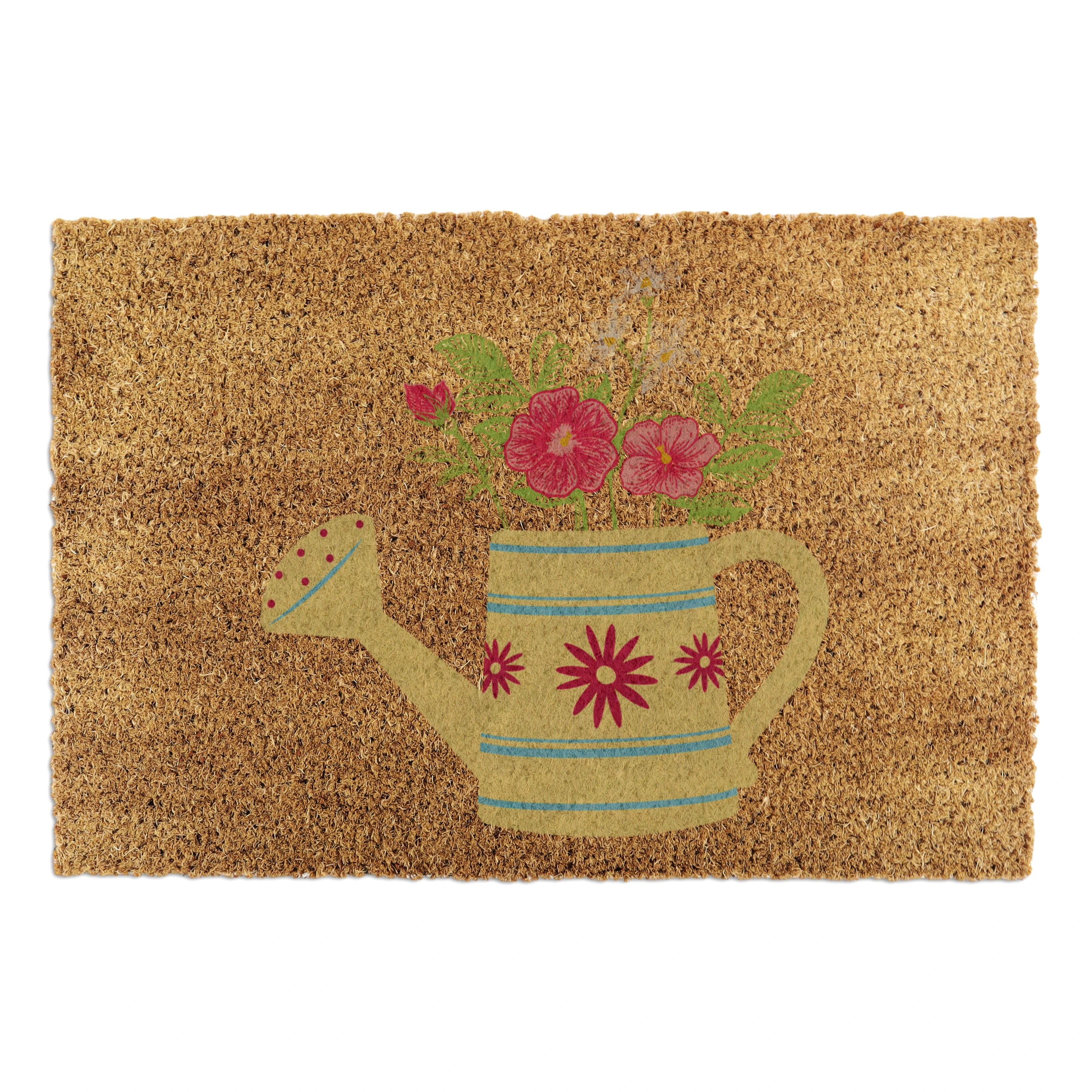 Watering Can Floral Coir Doormat