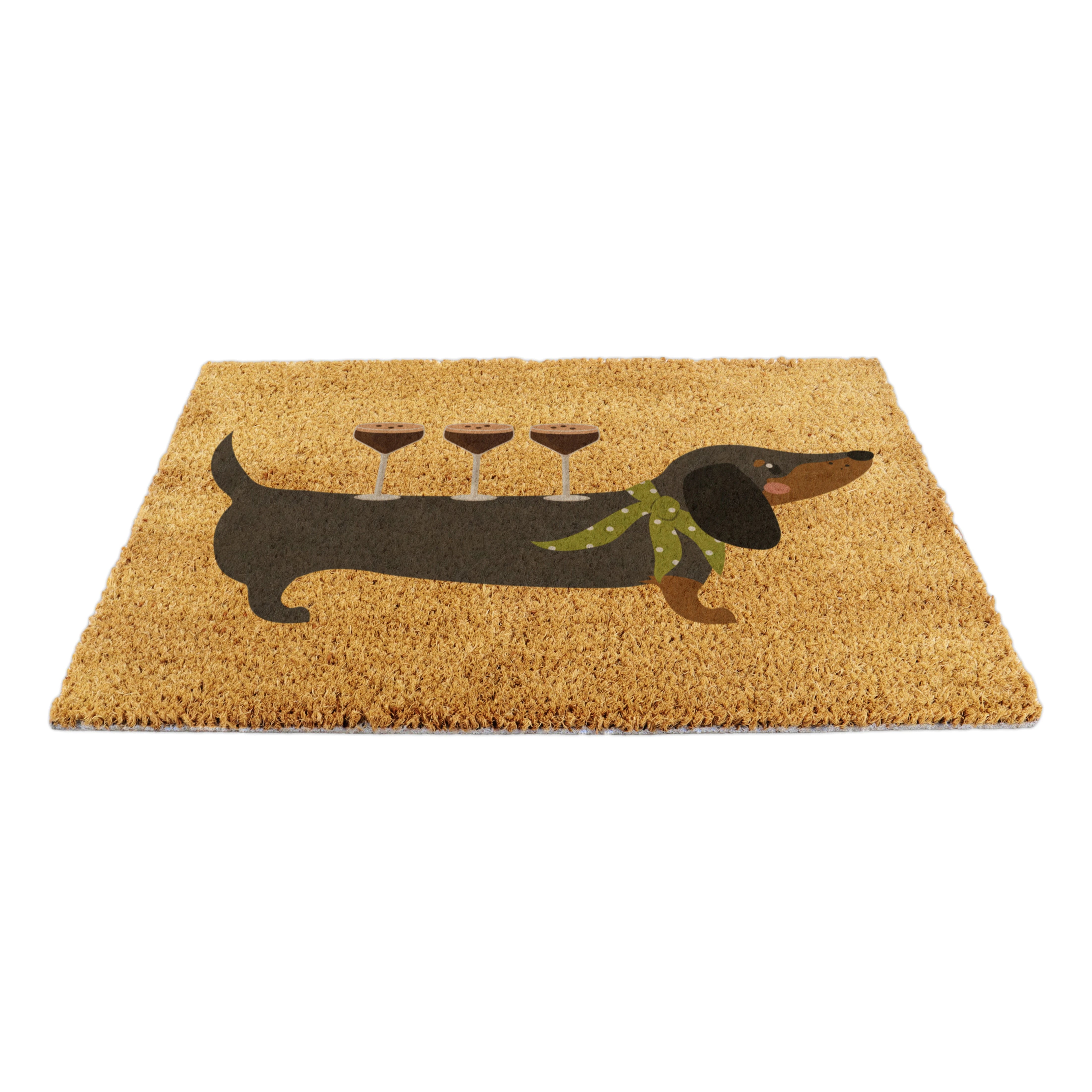 Sausage Dog Martini Coir Doormat
