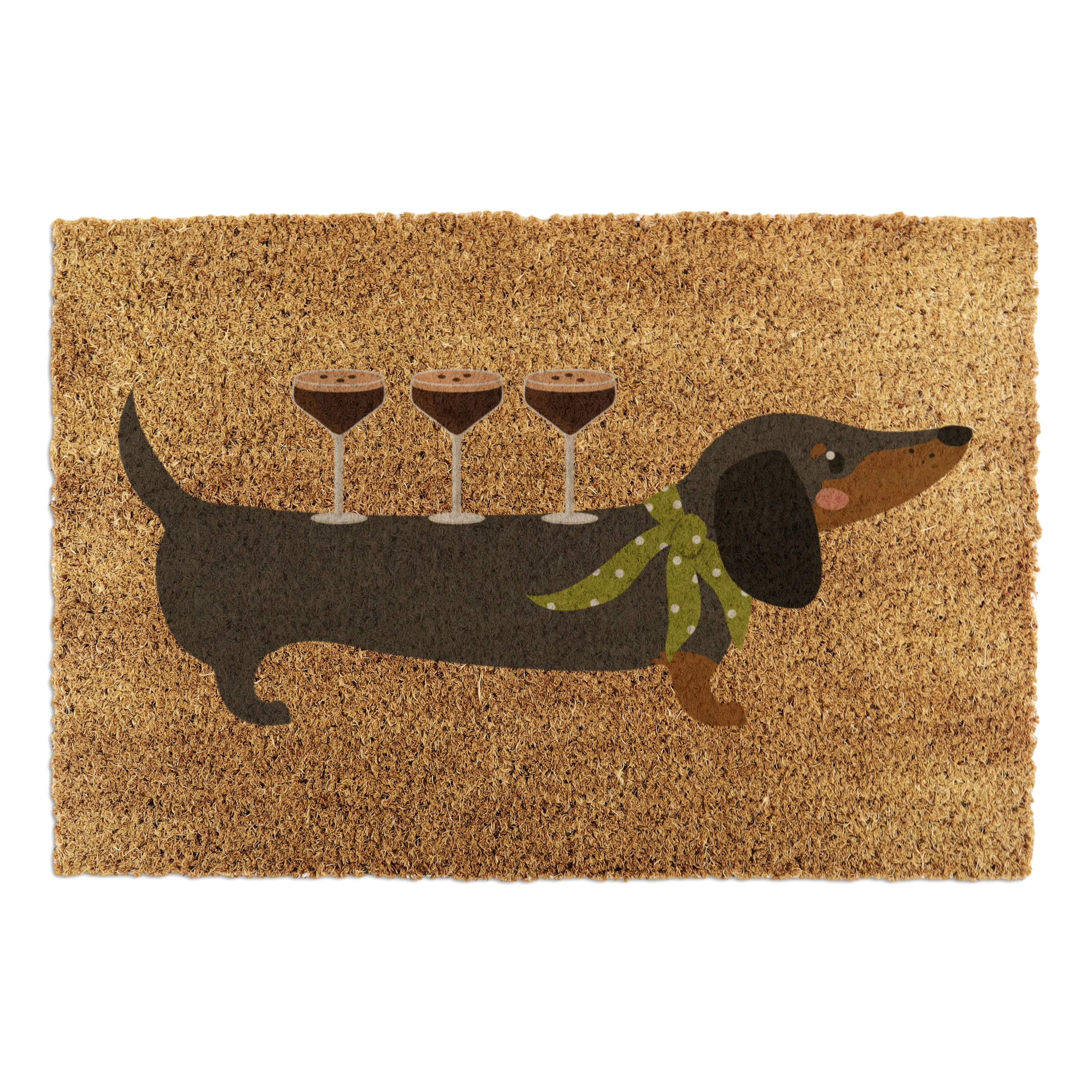 Sausage Dog Martini Coir Doormat