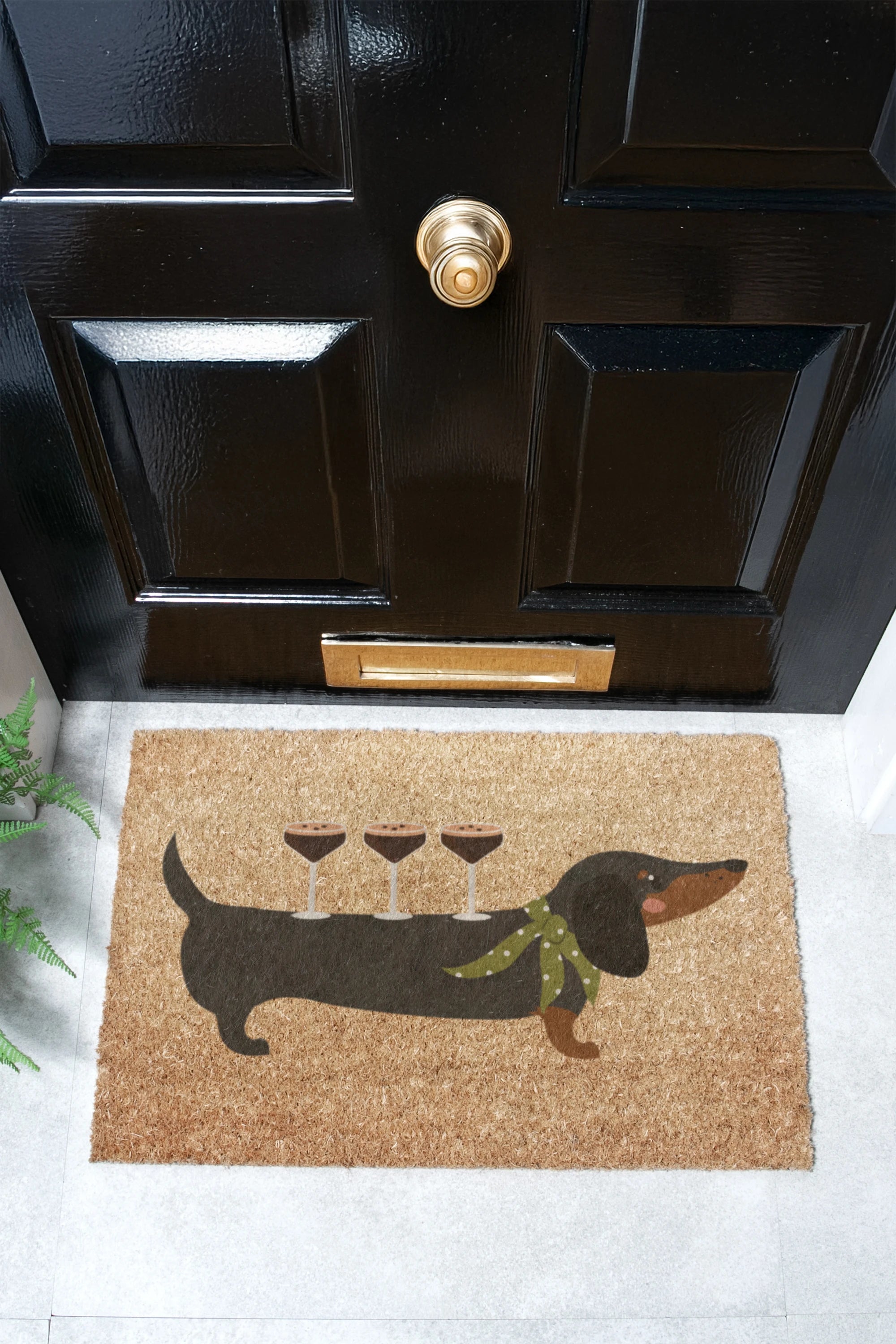 Sausage Dog Martini Coir Doormat