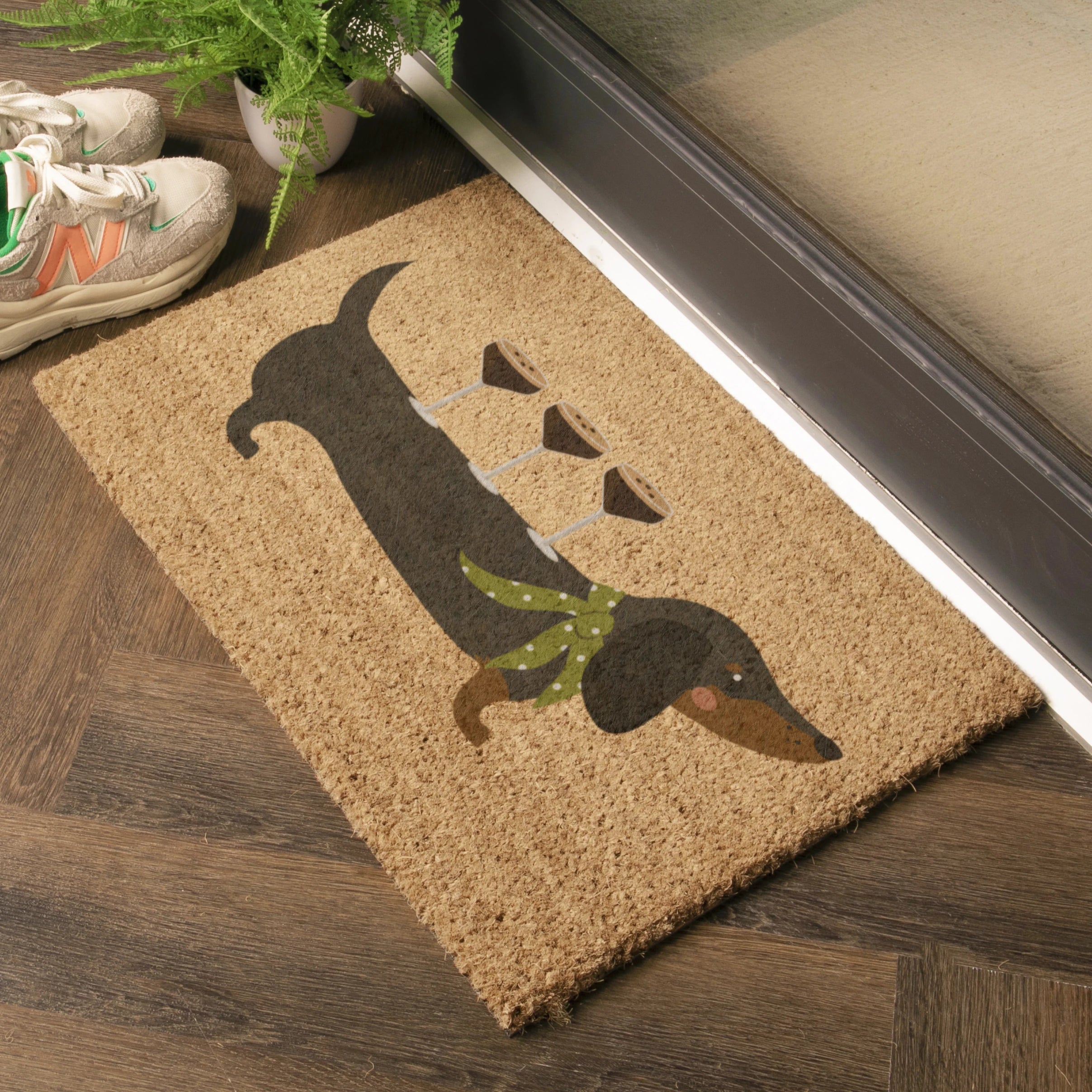 Sausage Dog Martini Coir Doormat