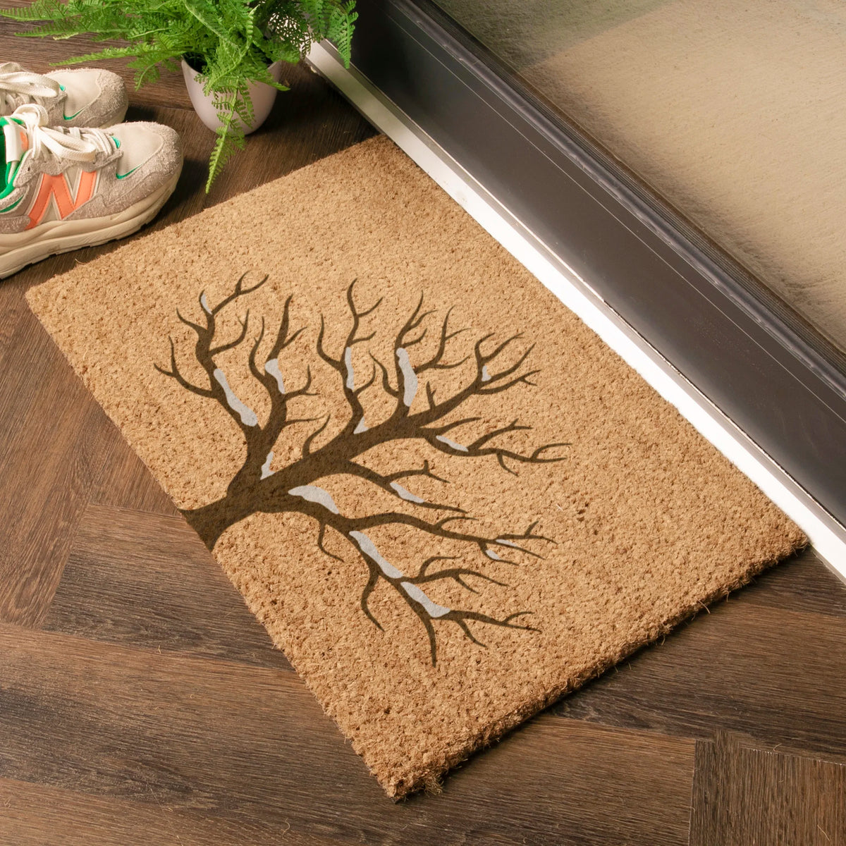 Snowy Tree Coir Doormat